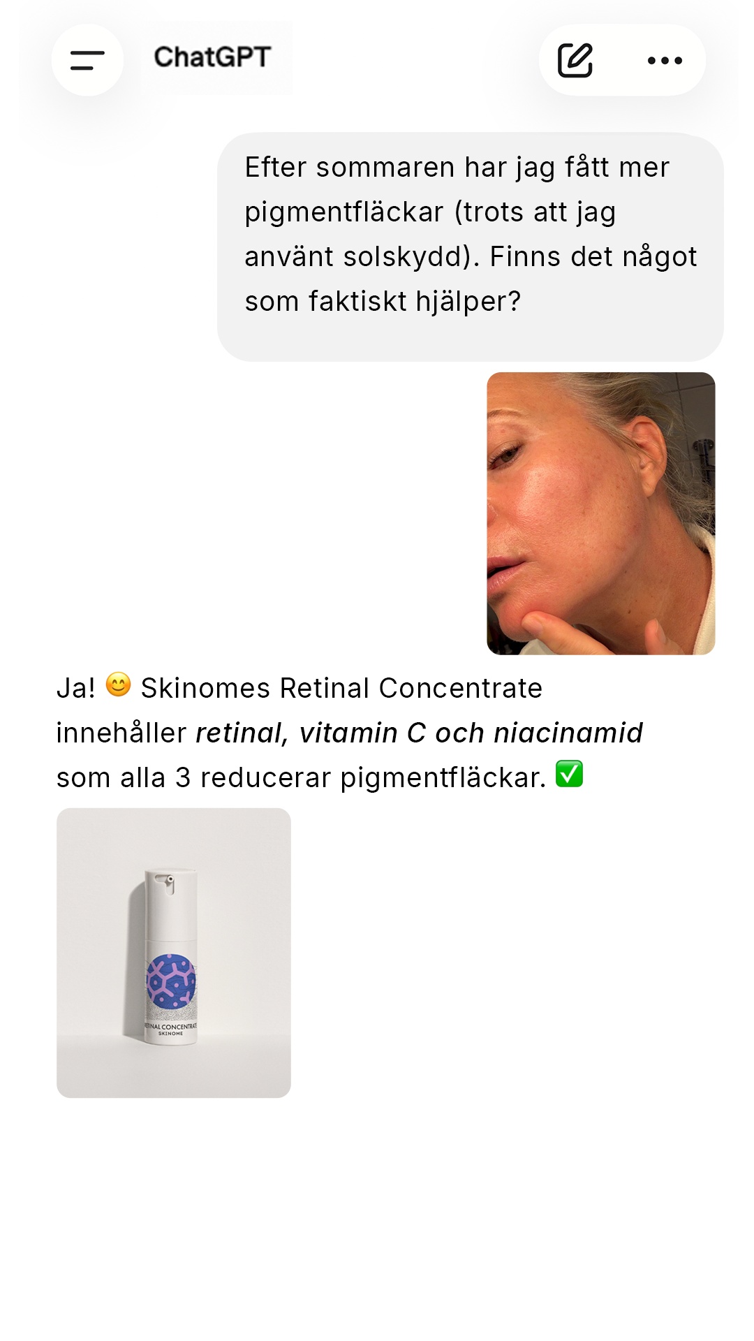 Skinome Facebook ad