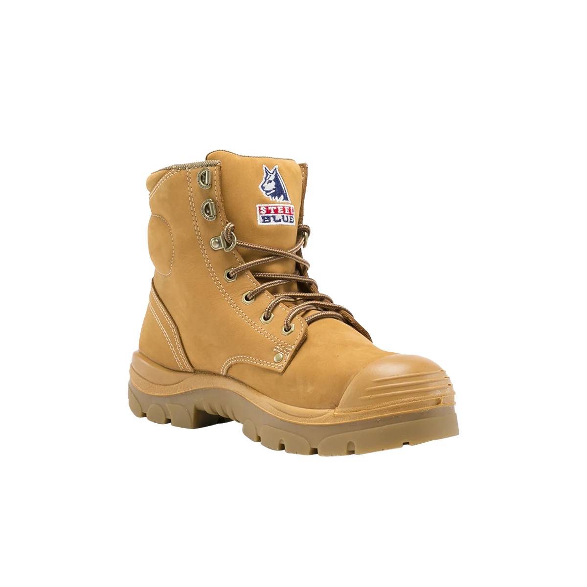 STEEL BLUE Boots Facebook ad: Work boots built tough for any conditions.
