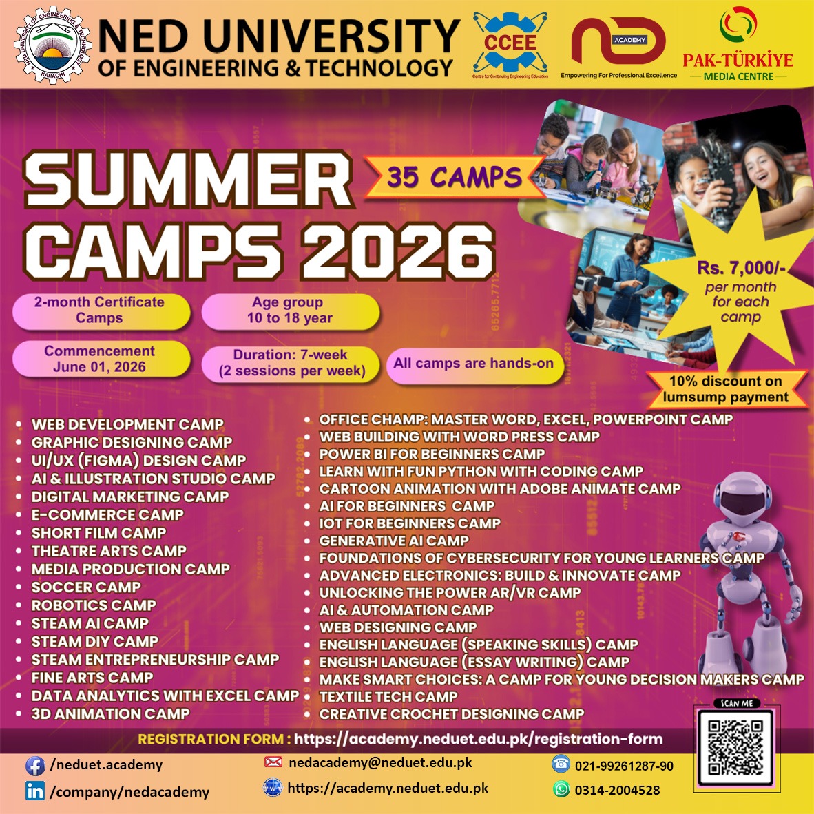 NED Academy, NED University of Engineering & Technology, Karachi Facebook ad