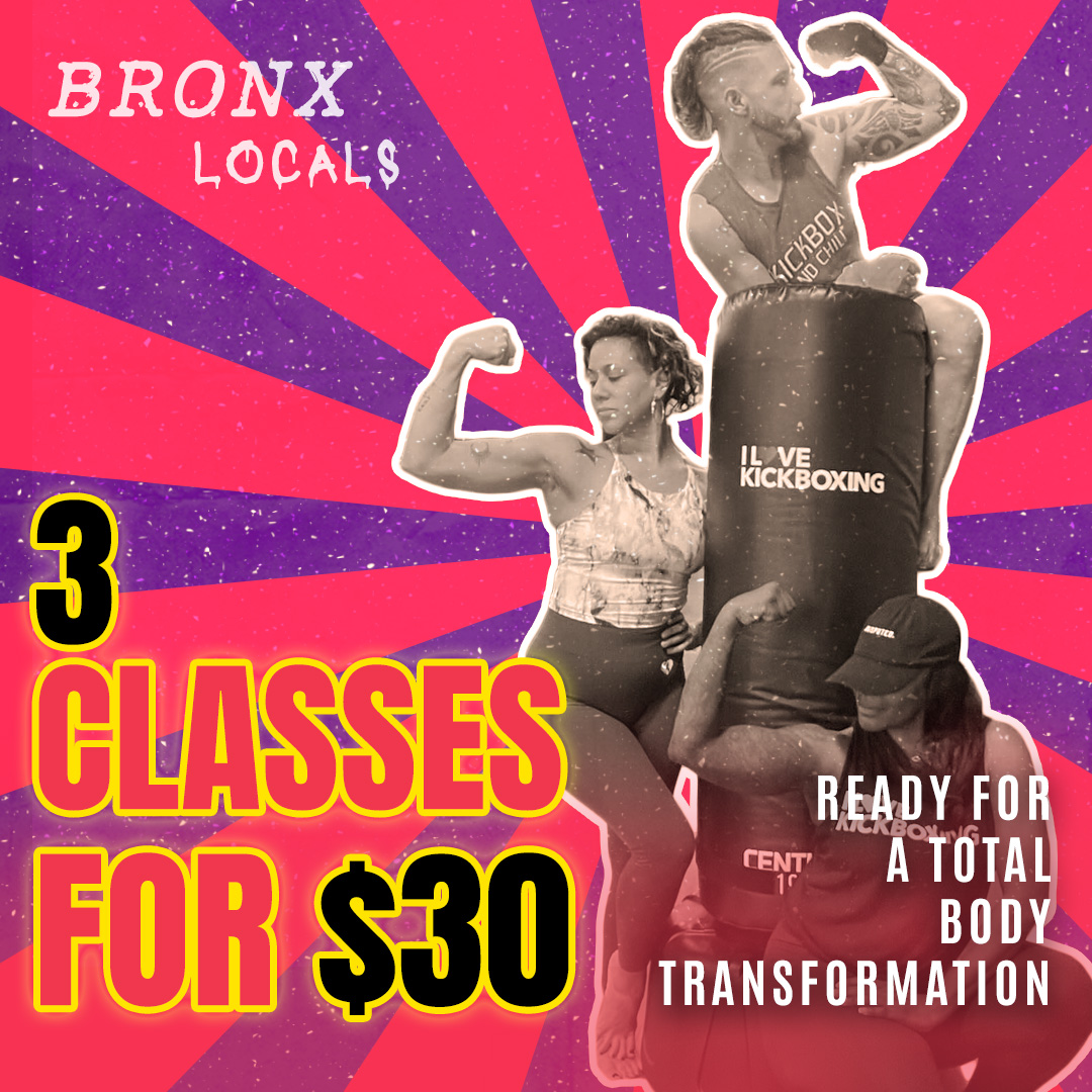 ILoveKickboxing Pelham Bay. NY Facebook ad: Try 3 Kickboxing Classes for $30