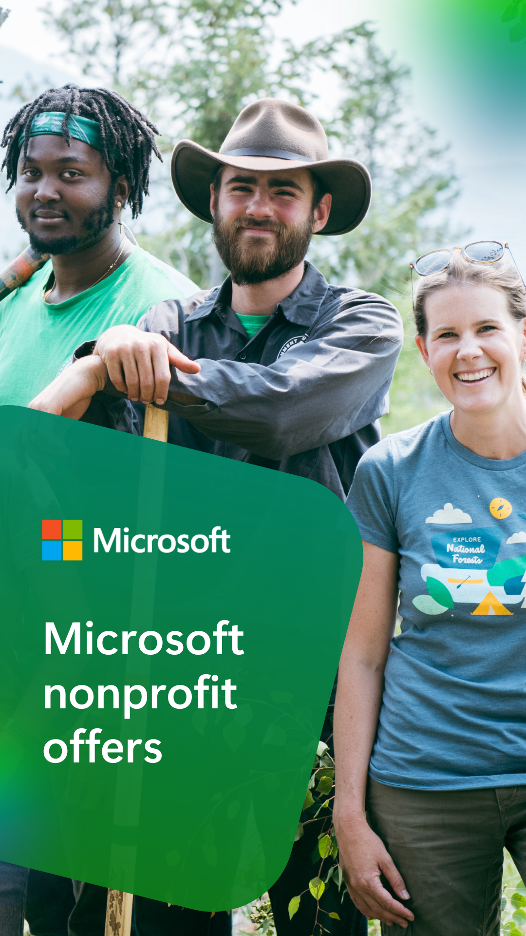 Microsoft for Nonprofits Facebook ad from Apr 1, 2026