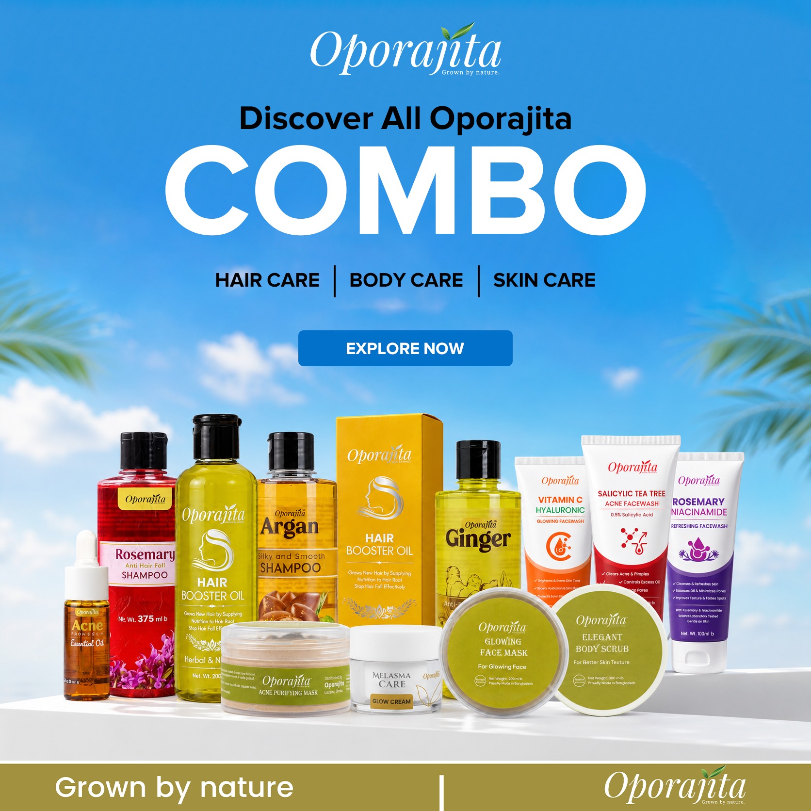 Oporajita Facebook ad: একটি ব্র্যান্ড, সব ধরনের বিউটি কেয়ারের সম্পূর্ণ আয়োজন!