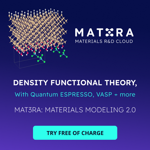 Mat3ra.com Facebook ad: Create a free account