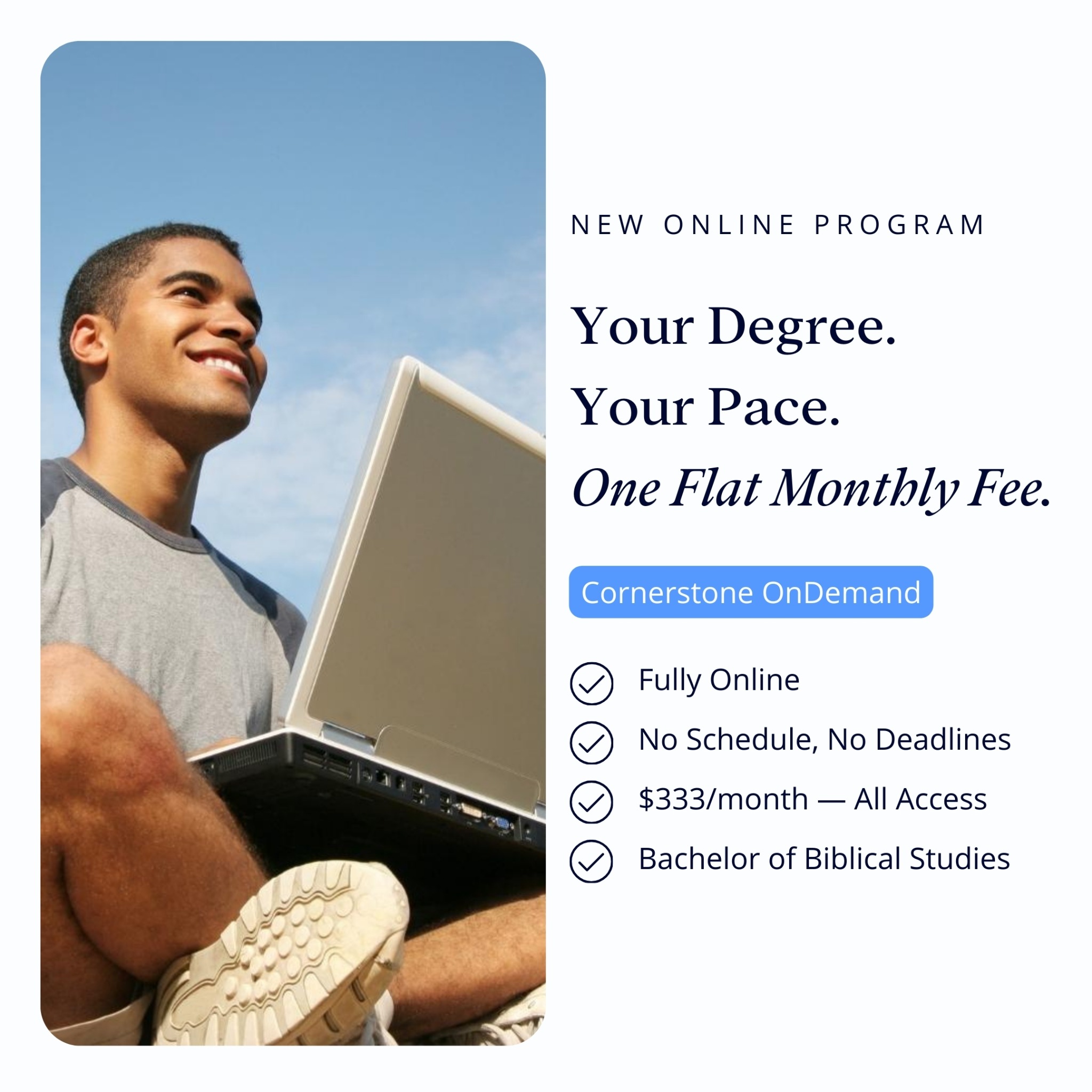 Cornerstone College & Seminary Facebook ad: Cornerstone OnDemand is our new subscription-based online…