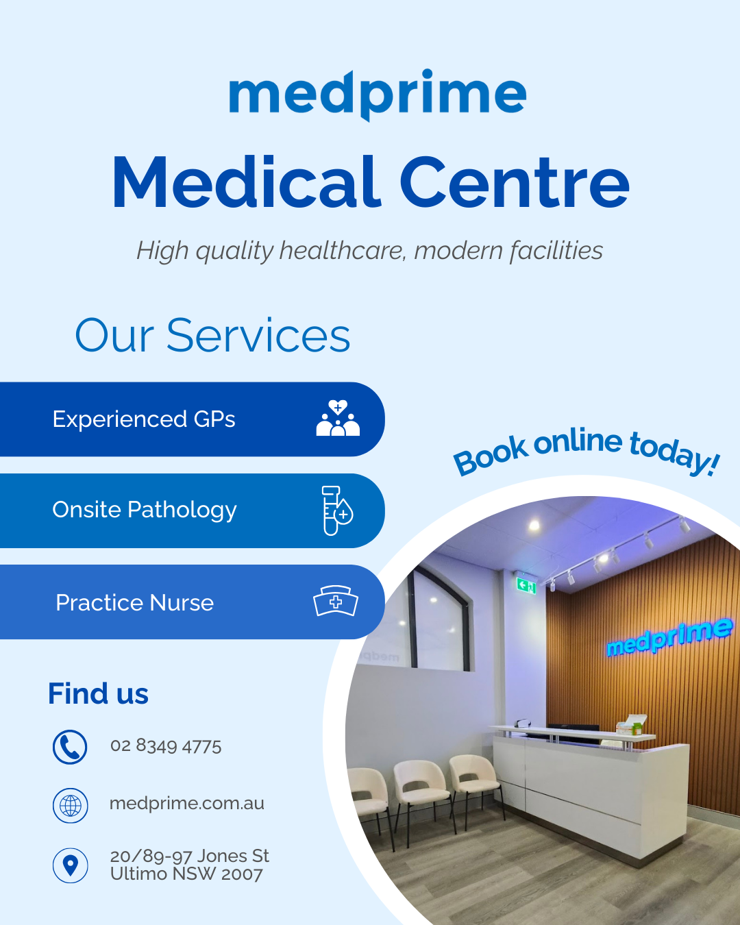 Medprime Facebook ad: Medprime Medical Centre - Quality General Practice
