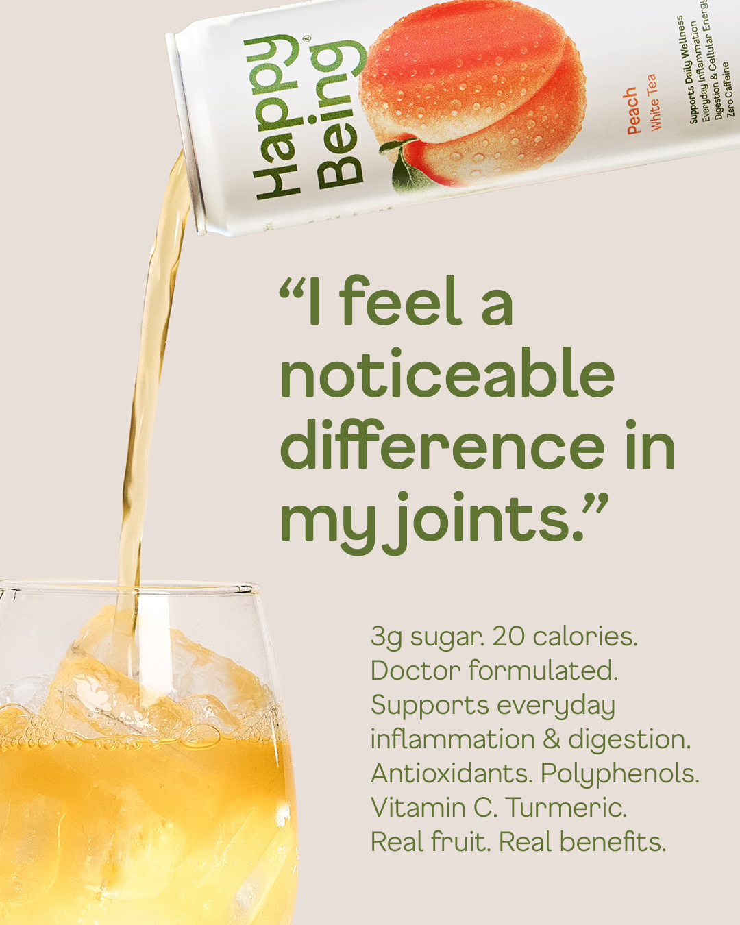 Happy Being Facebook ad: Calm everyday inflammation