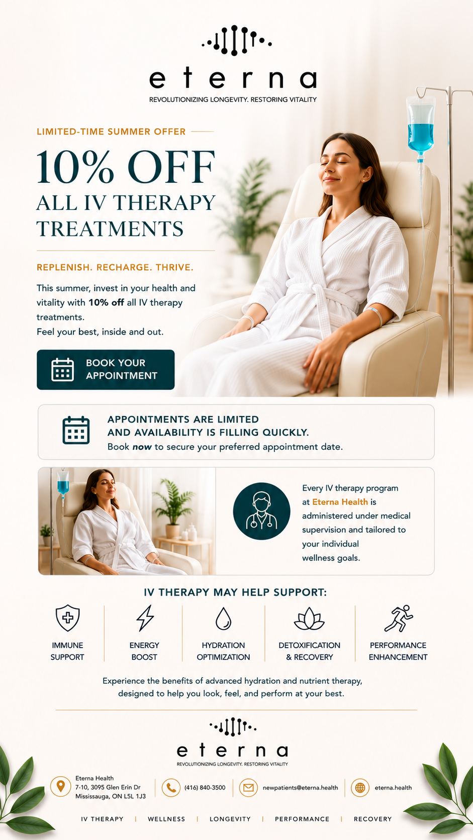 Adeel Khan, MD Facebook ad: Boost Your Wellness with Customized Vitamin IV Drips at…