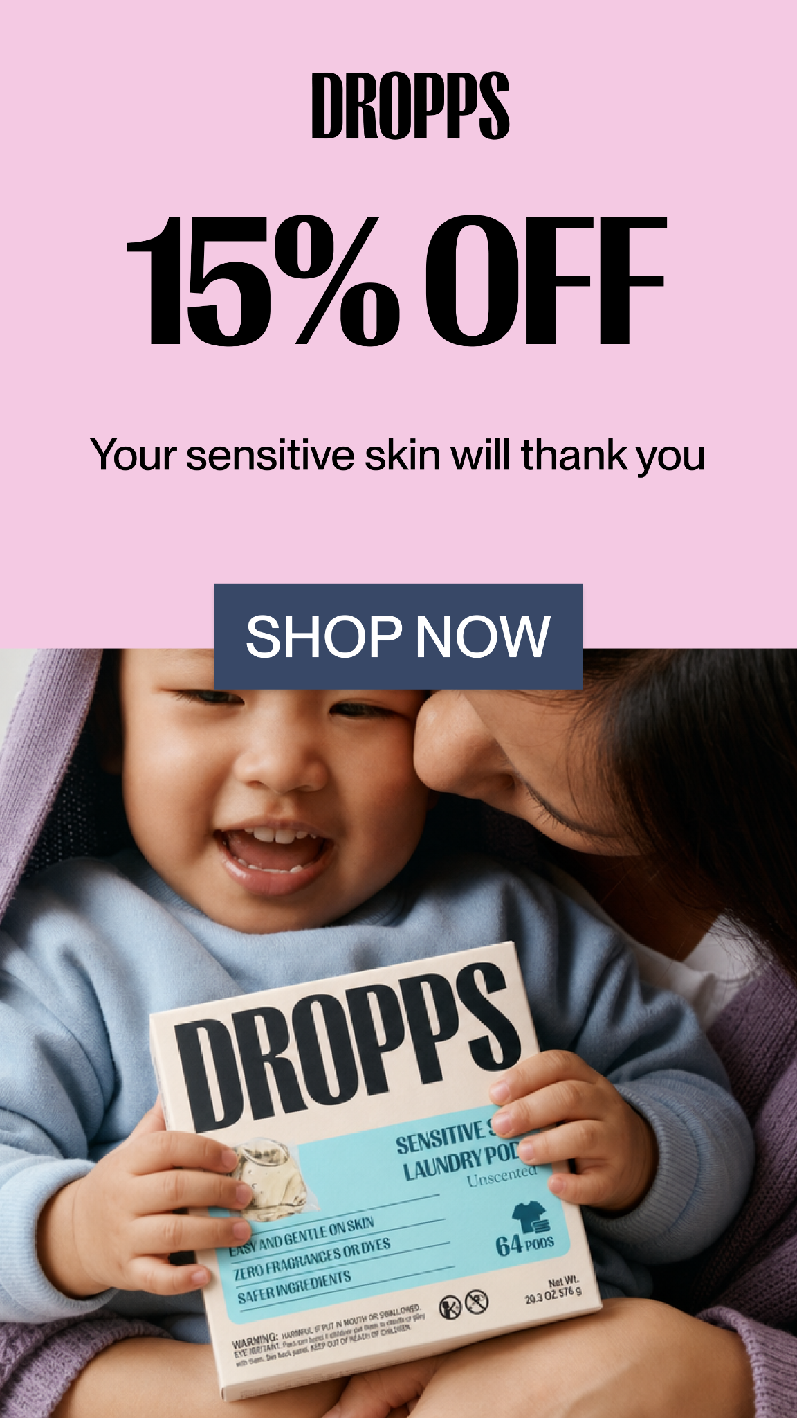 Dropps Facebook ad: 15% OFF on first order!
