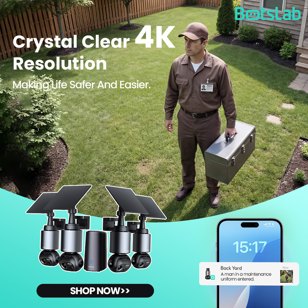 Botslab Facebook ad: Unlock Next-Gen Security with AI-Powered 4K Vision!