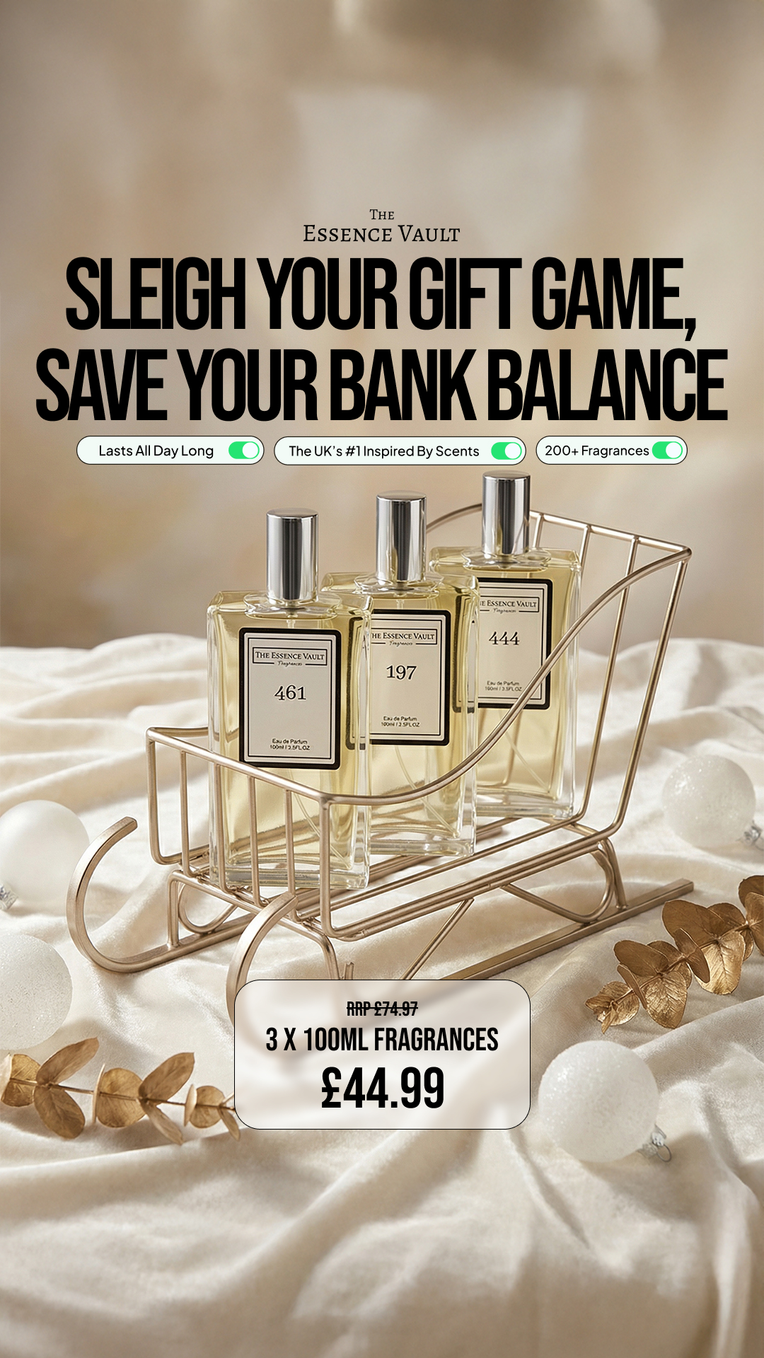 The Essence Vault Facebook ad from Dec 29, 2025