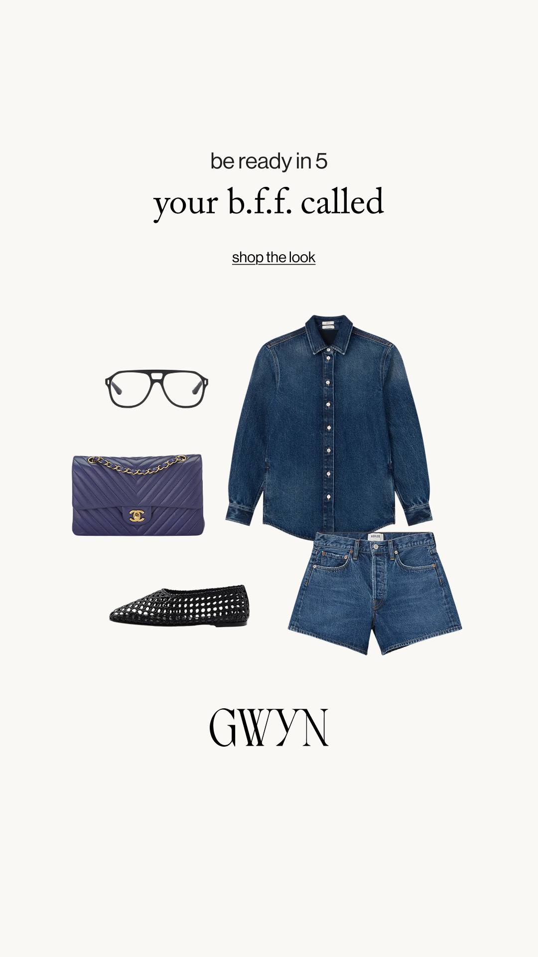 goop Facebook ad: here to help: looks that get you there in five.