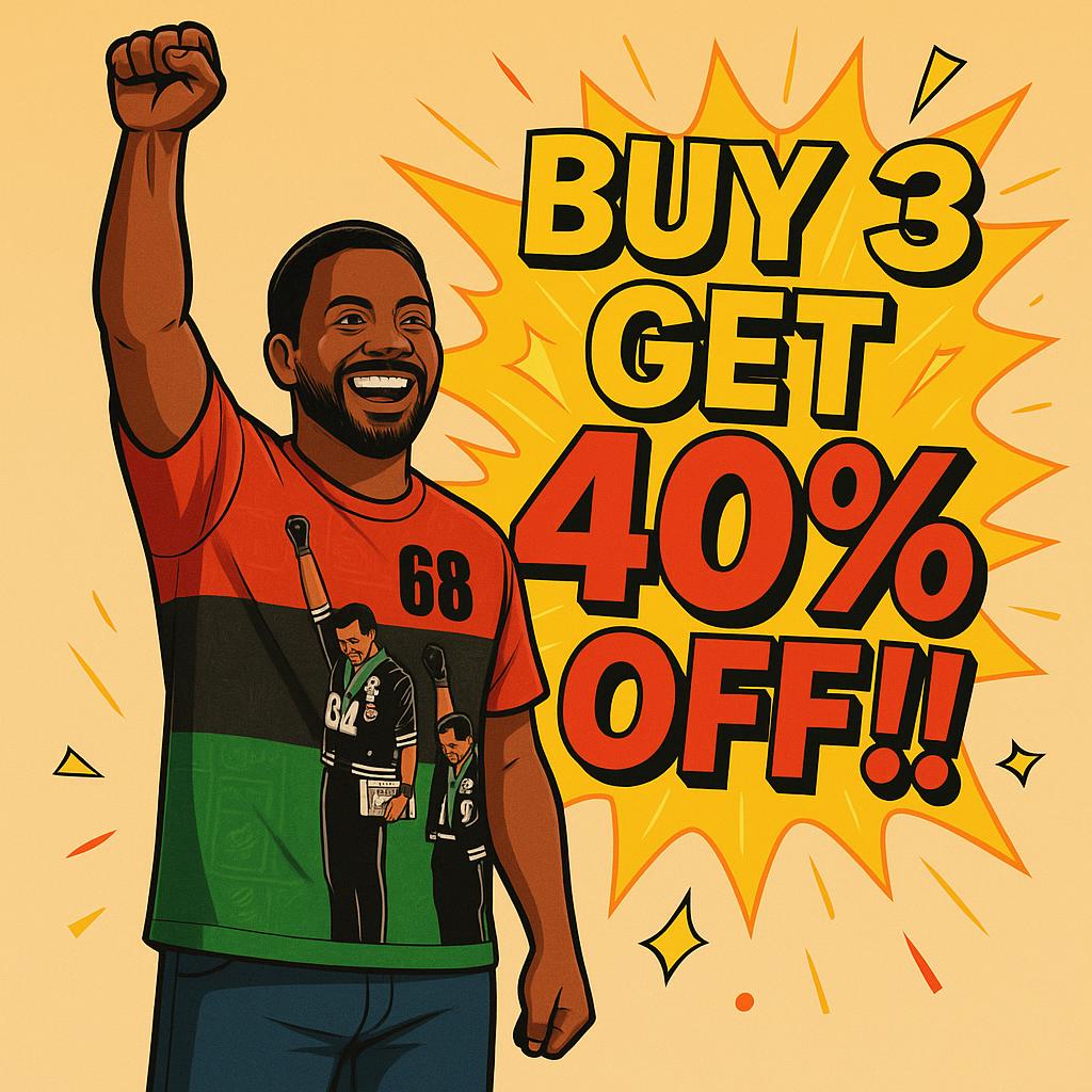 Melaninful Facebook ad: Buy 3 Get 40% OFF: Black Excellence Tees