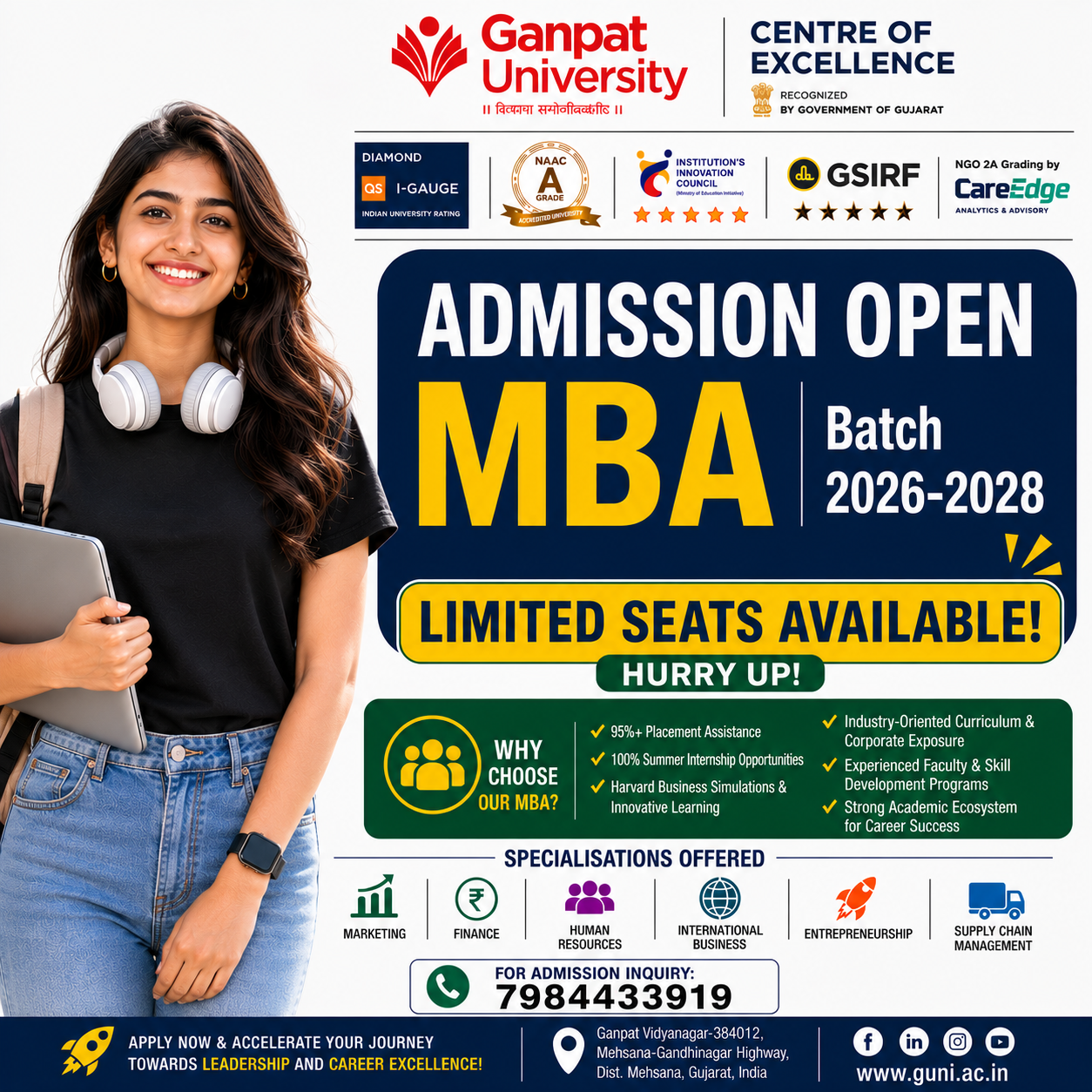 Ganpat University - GUNI, India Facebook ad