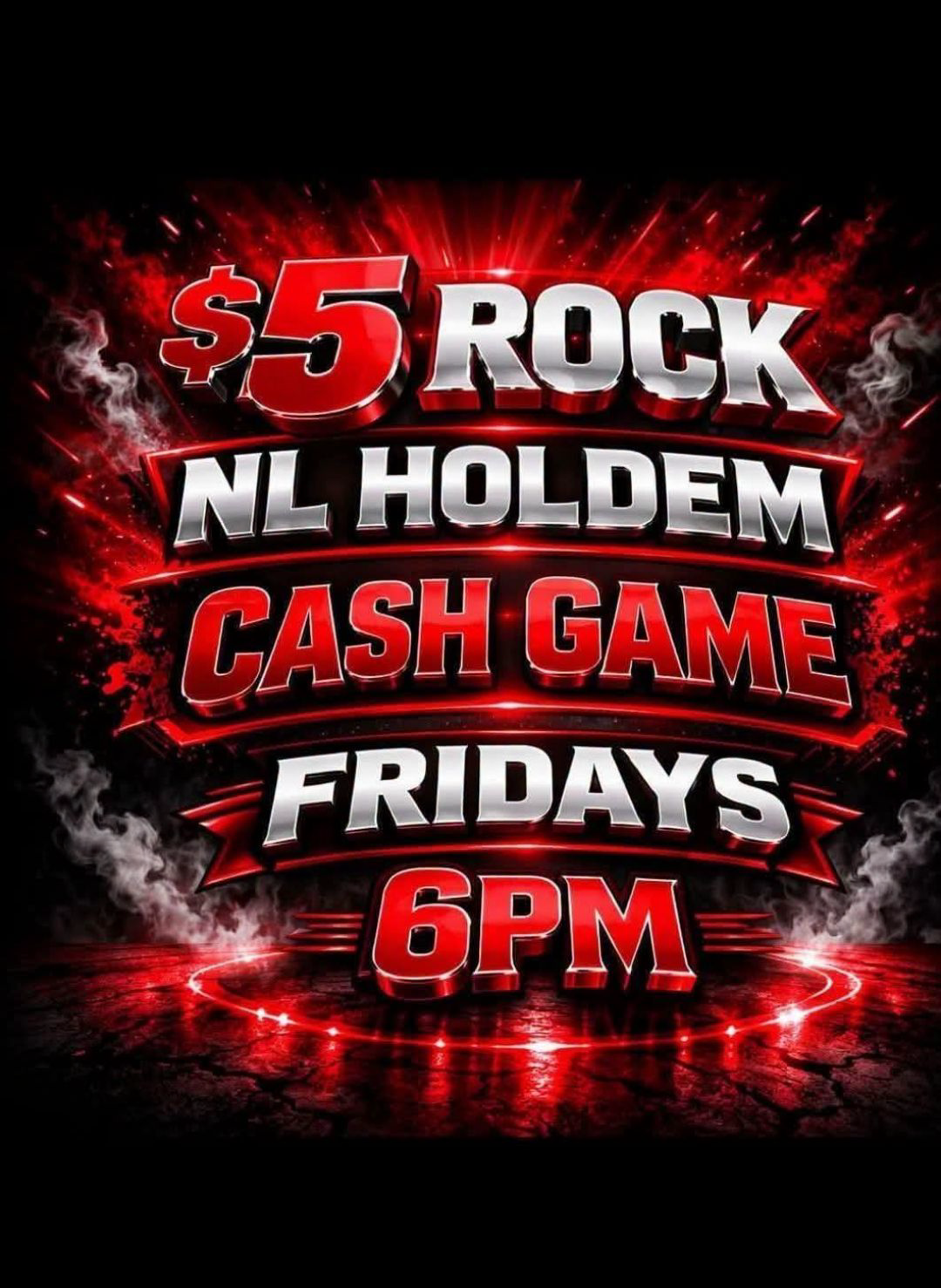 The Diamond Social Club LLC Facebook ad: $5 Rock NL Holdem Cash Game Fridays