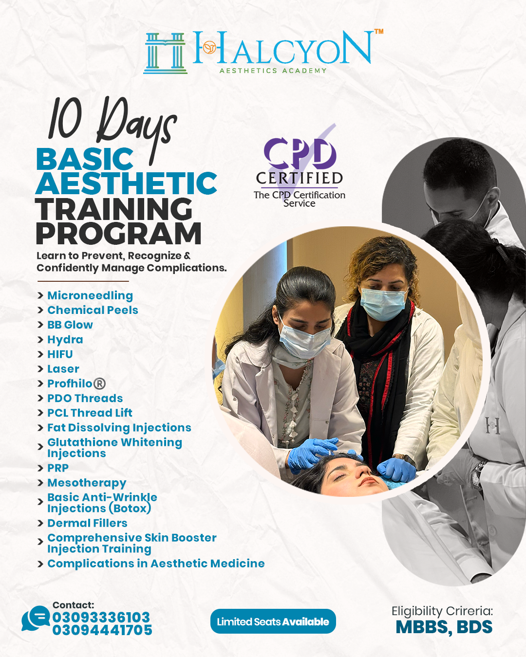Halcyon Aesthetics Academy Facebook ad