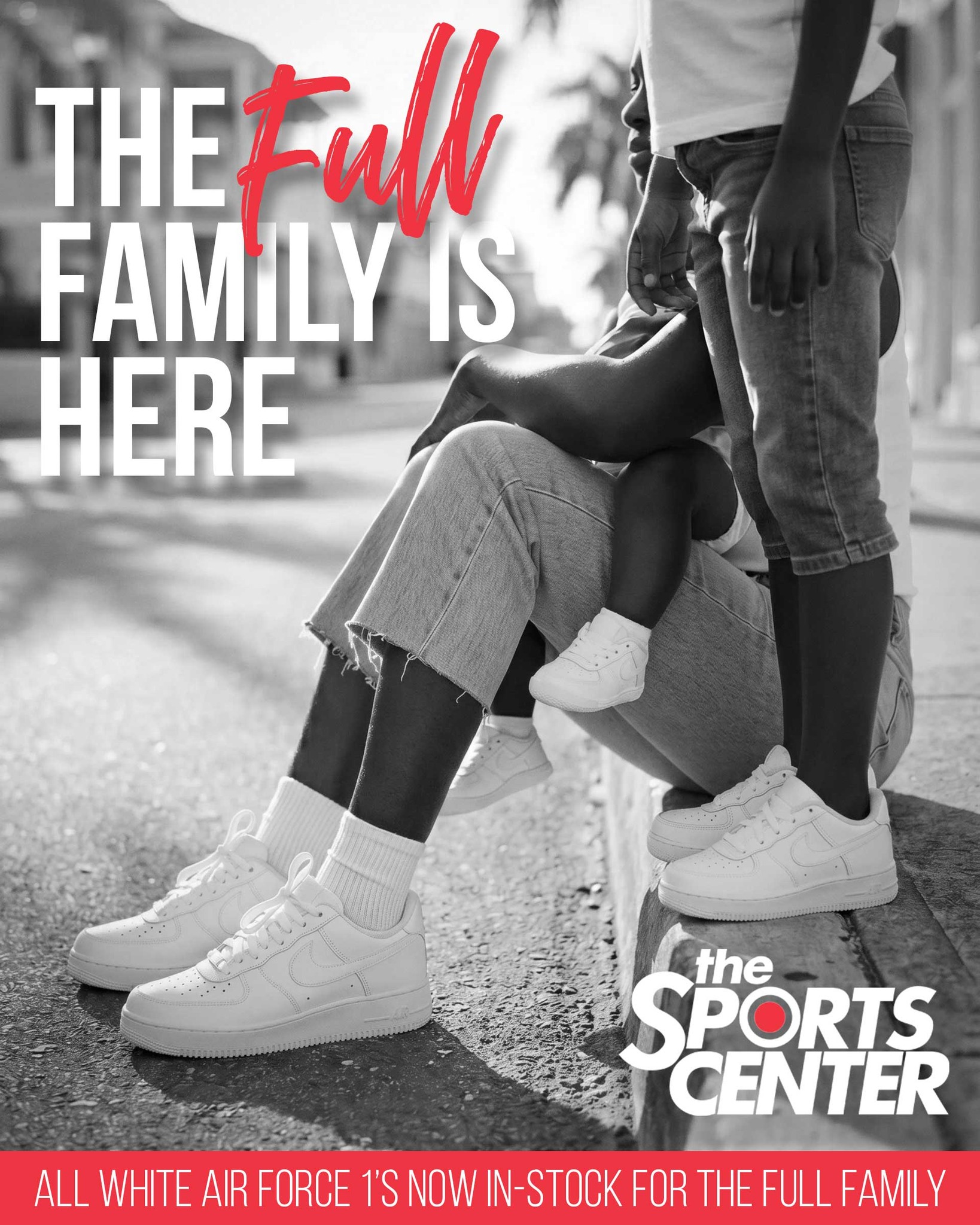 The Sports Center Facebook ad: Nike AF1 Full Family