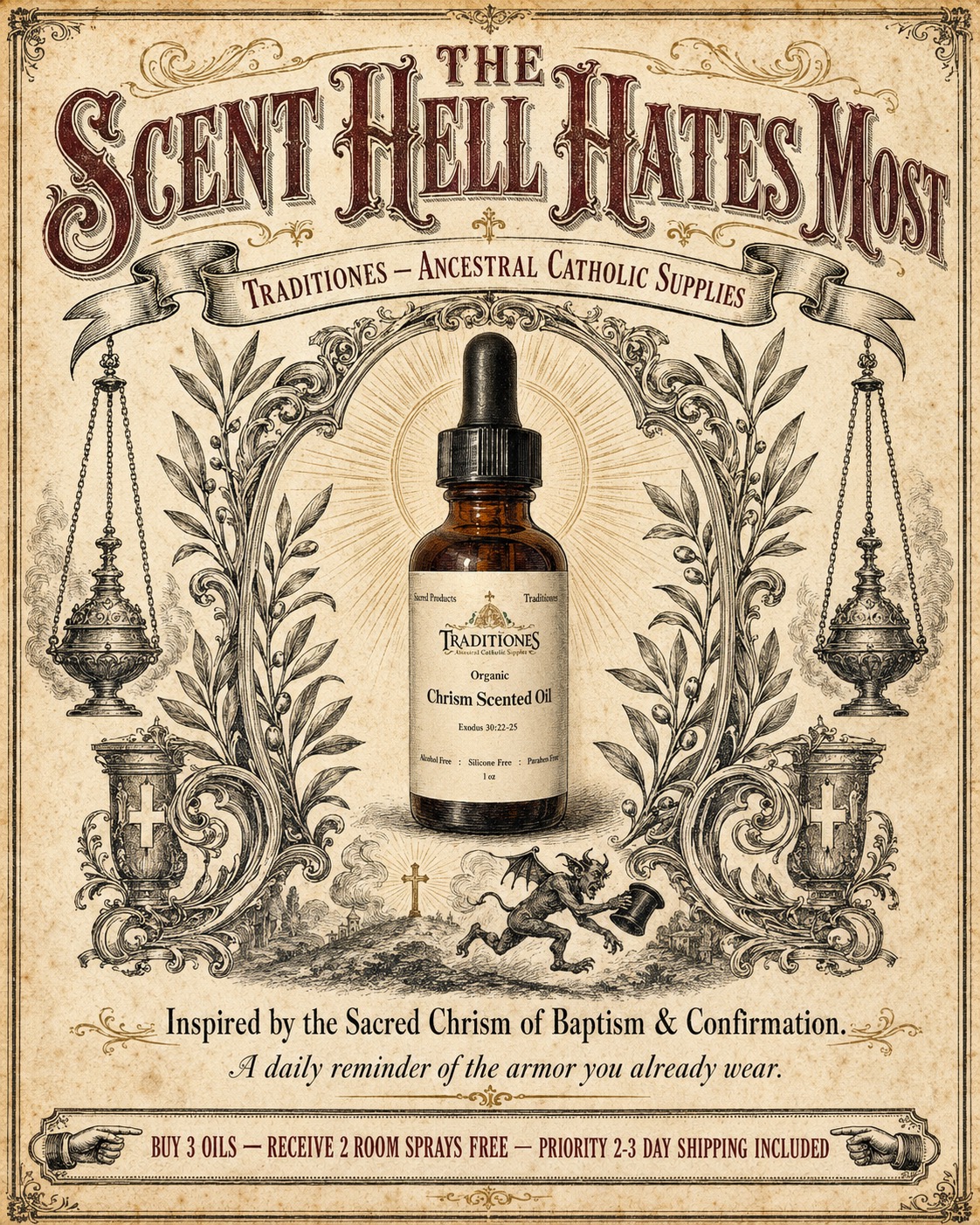 Traditiones Facebook ad: Sacred Scent for Your Home