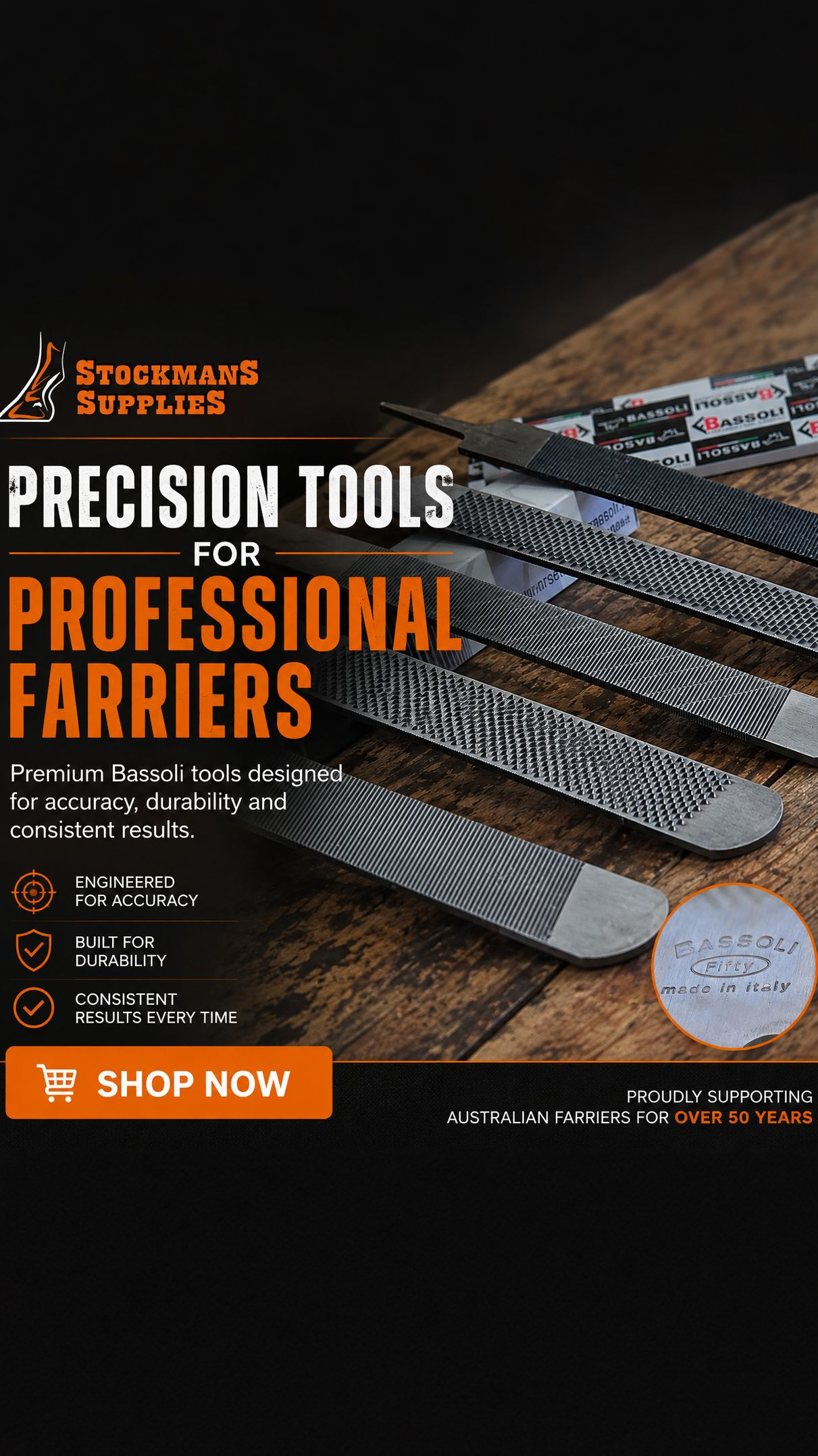 Stockmans Supplies Facebook ad: Professional Hoof Tools That Get the Job Done