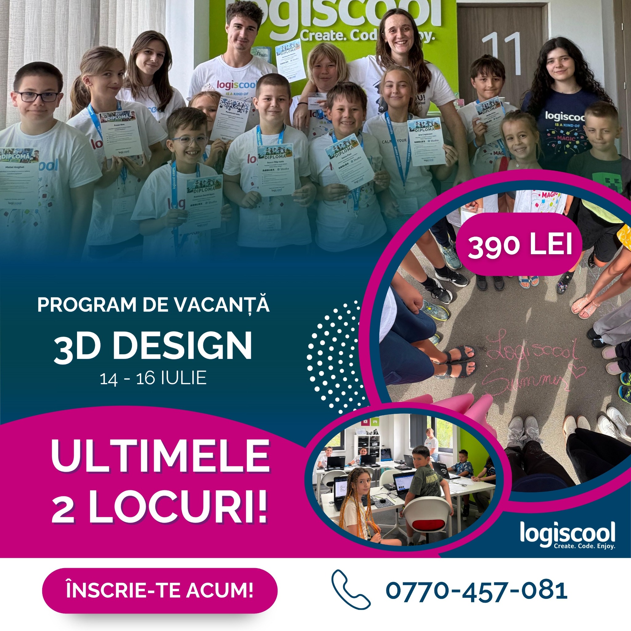 Logiscool Oradea Facebook ad: Creează propriile modele 3D