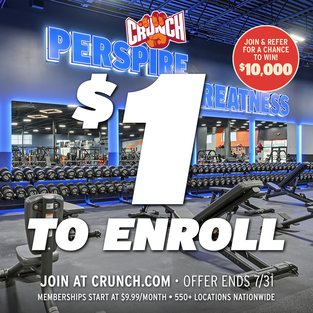 Crunch Fitness - Coral Ridge Facebook ad from Jul 9, 2026