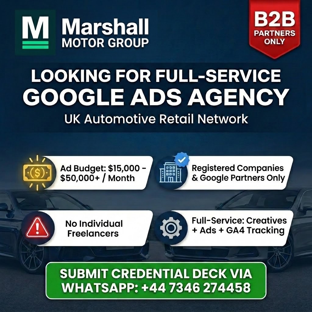 Marshall Motor Group Facebook ad: GOOGLE ADS PARTNER RECRUITMENT