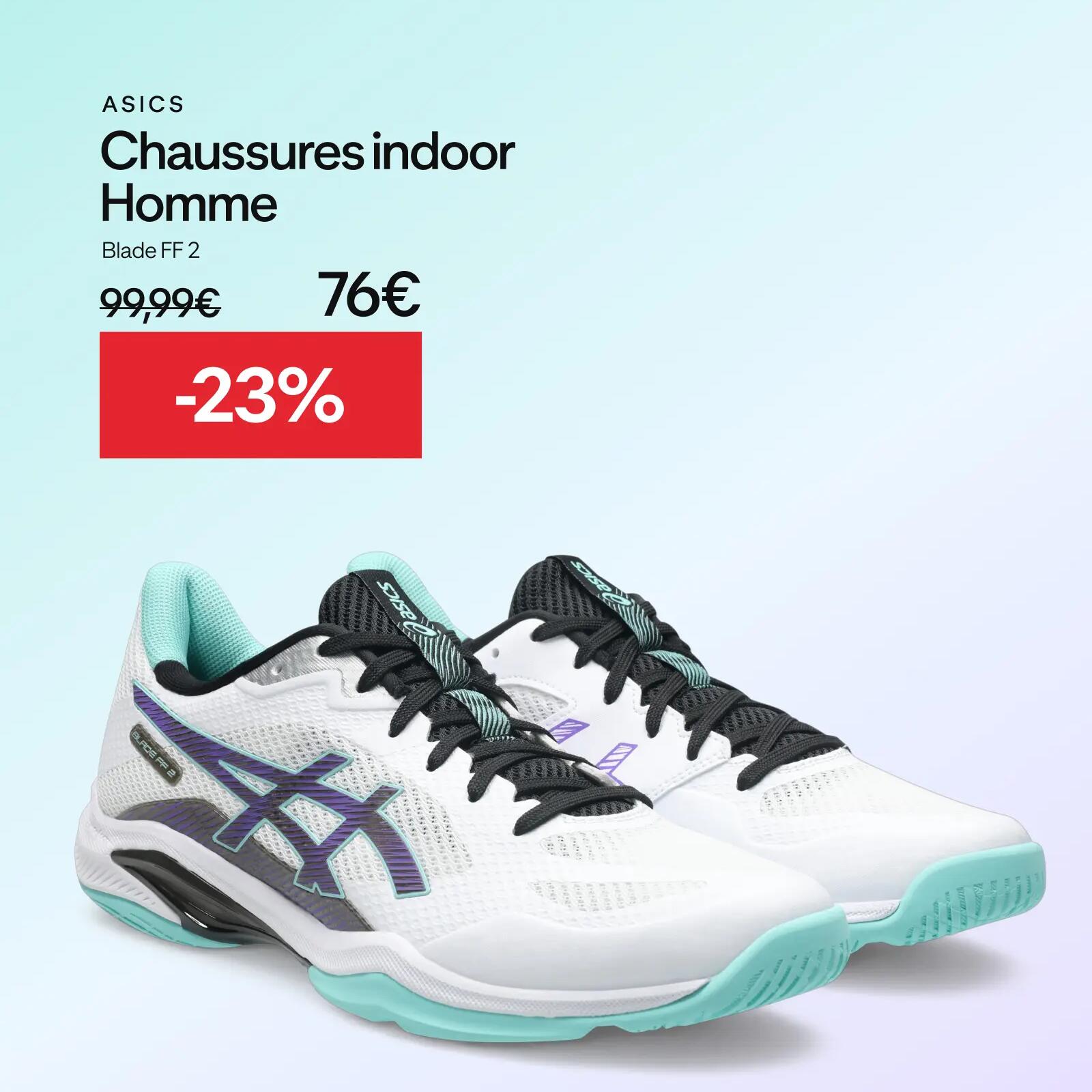 Decathlon - Badminton Facebook ad: ASICS BLADE FF 2 | Stabilité & Agilité Pro