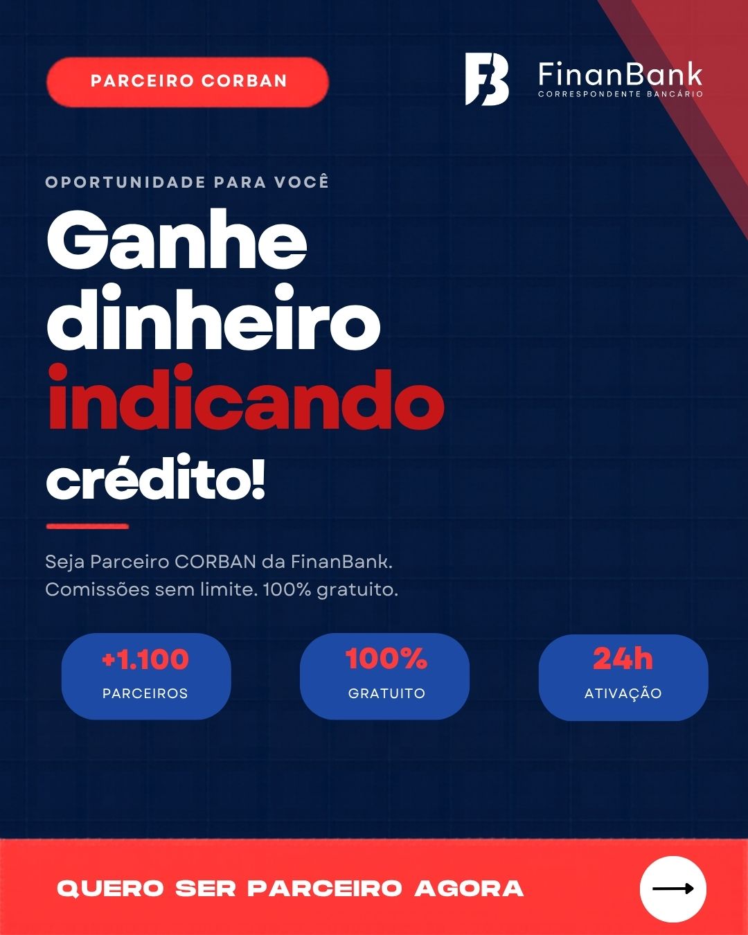 Finanbank Facebook ad: Correspondente Bancário!