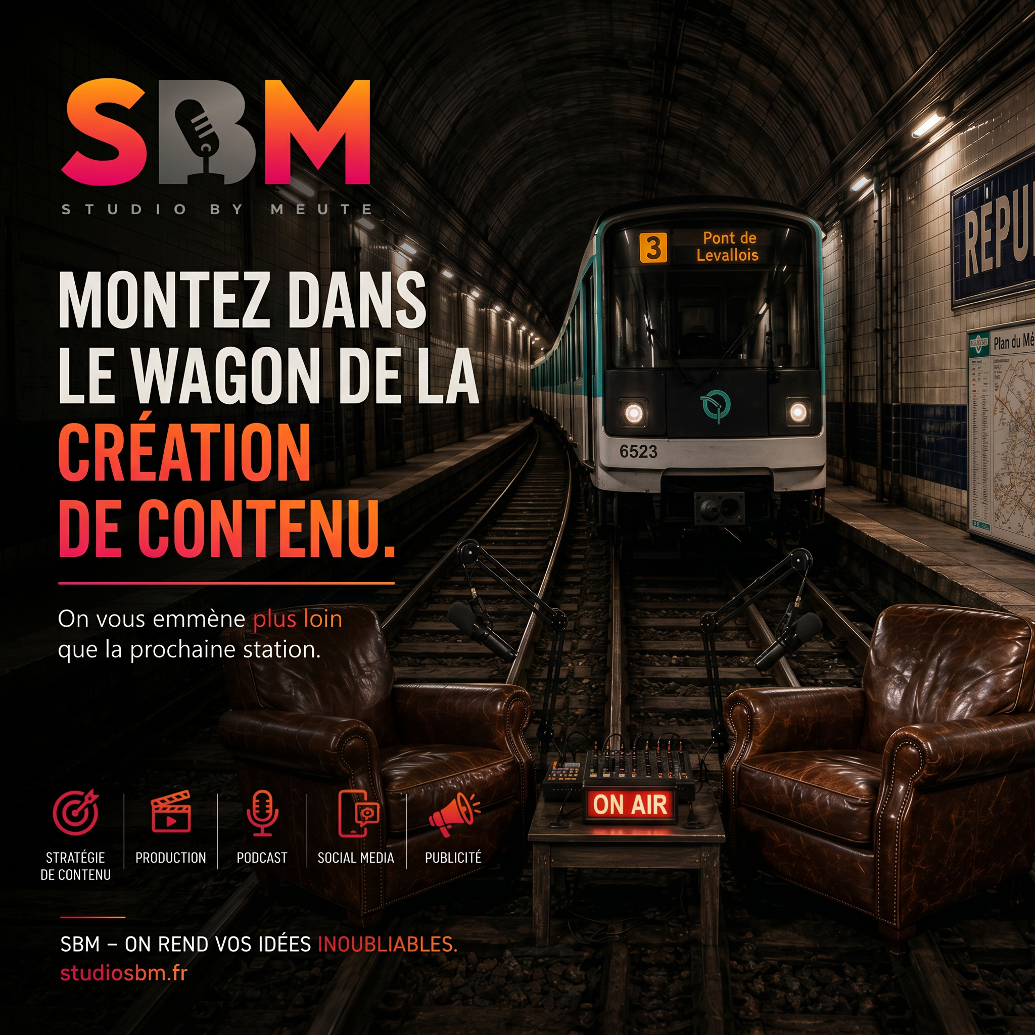 Studios SBM Facebook ad: Studio podcast clé en main