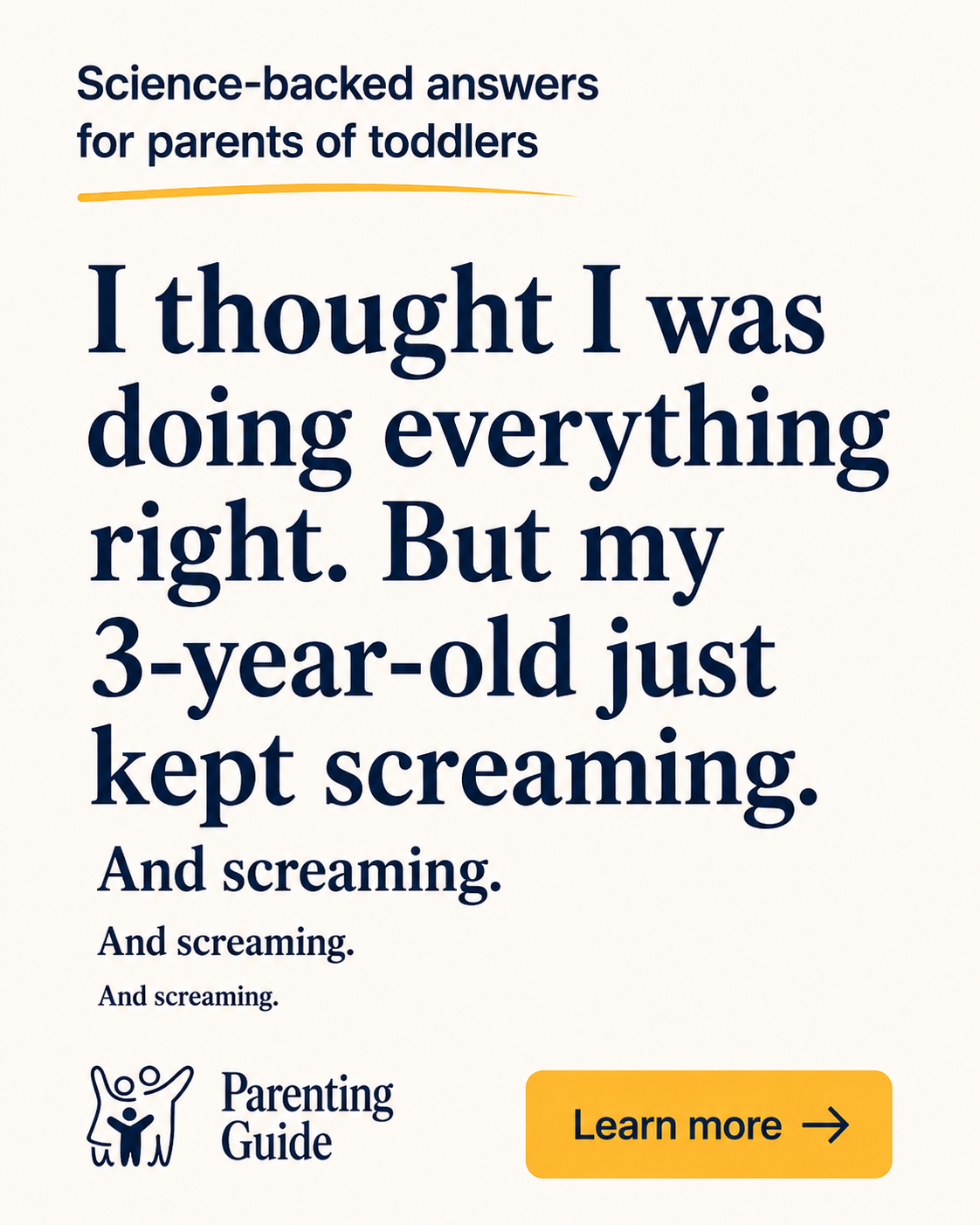 Parenting Guide Facebook ad: Parenting Hacks for Every Age