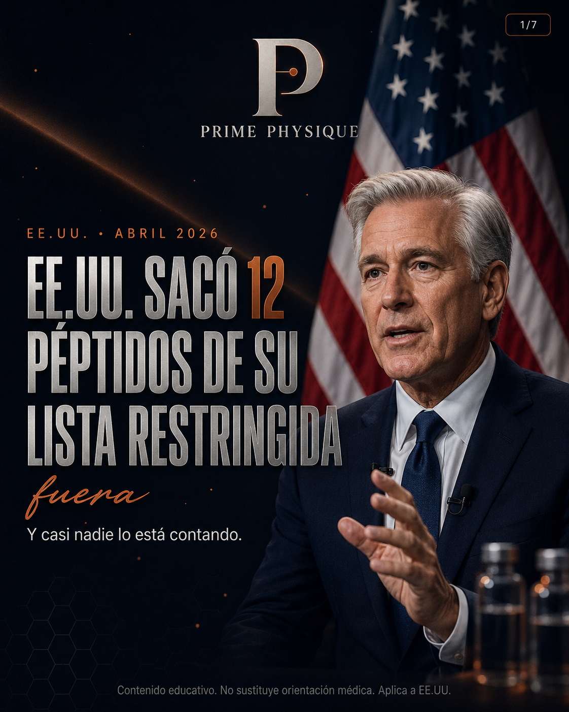 Prime Physique Facebook ad: En abril, la FDA sacó 12 péptidos de…
