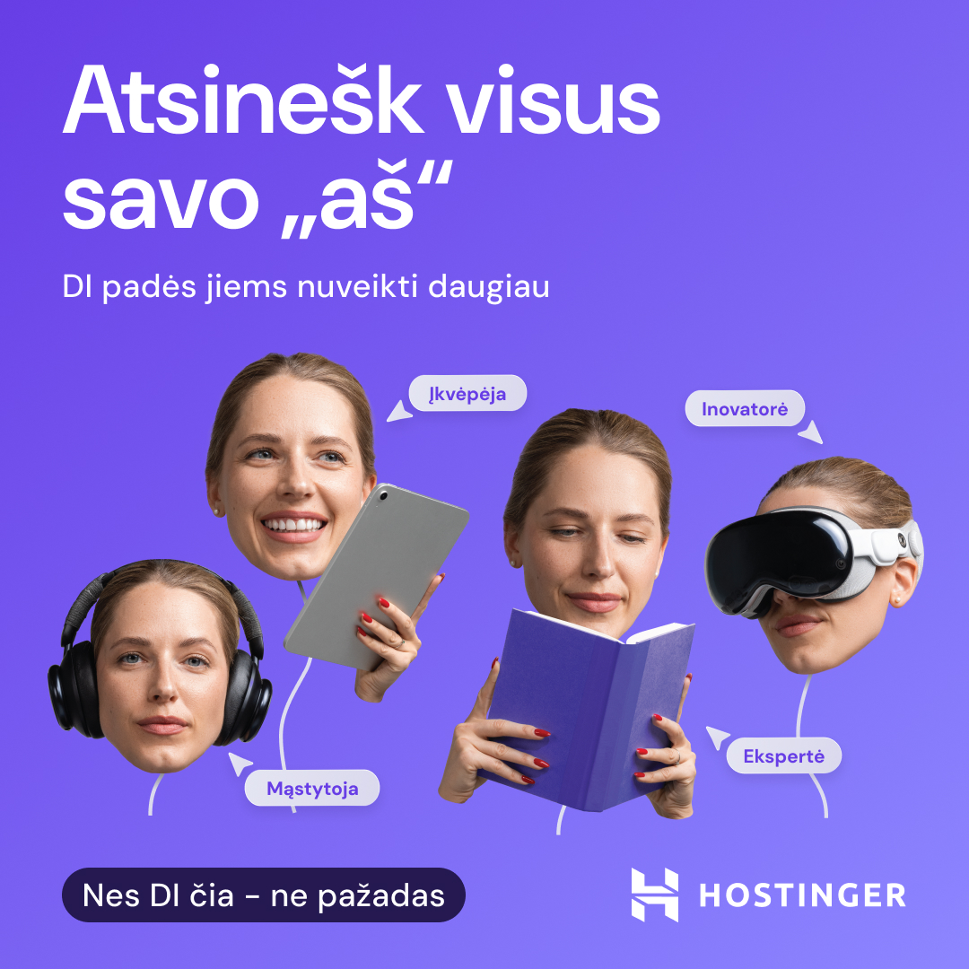 Hostinger Facebook ad: Atrask atviras pozicijas