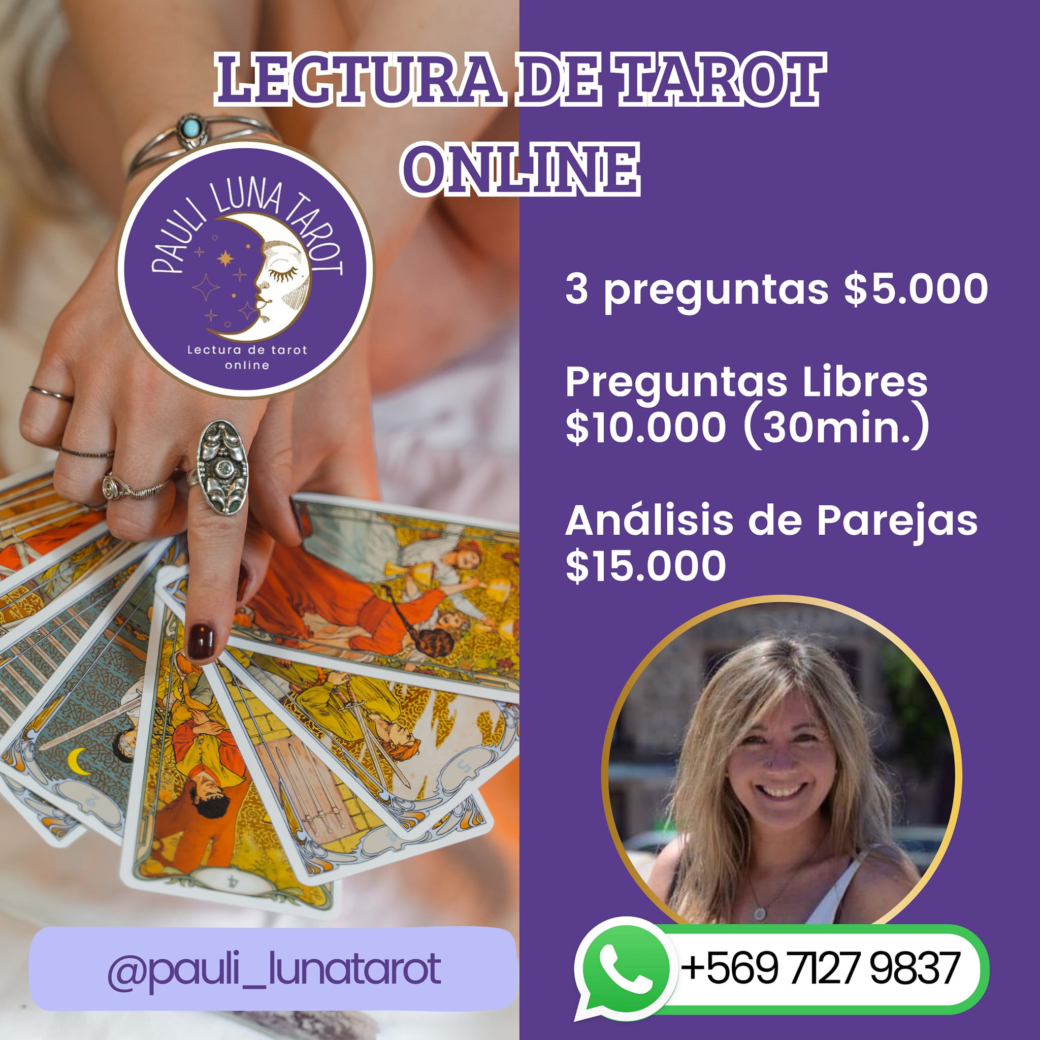 Lectura de Tarot online Facebook ad: LECTURA DE TAROT ONLINE