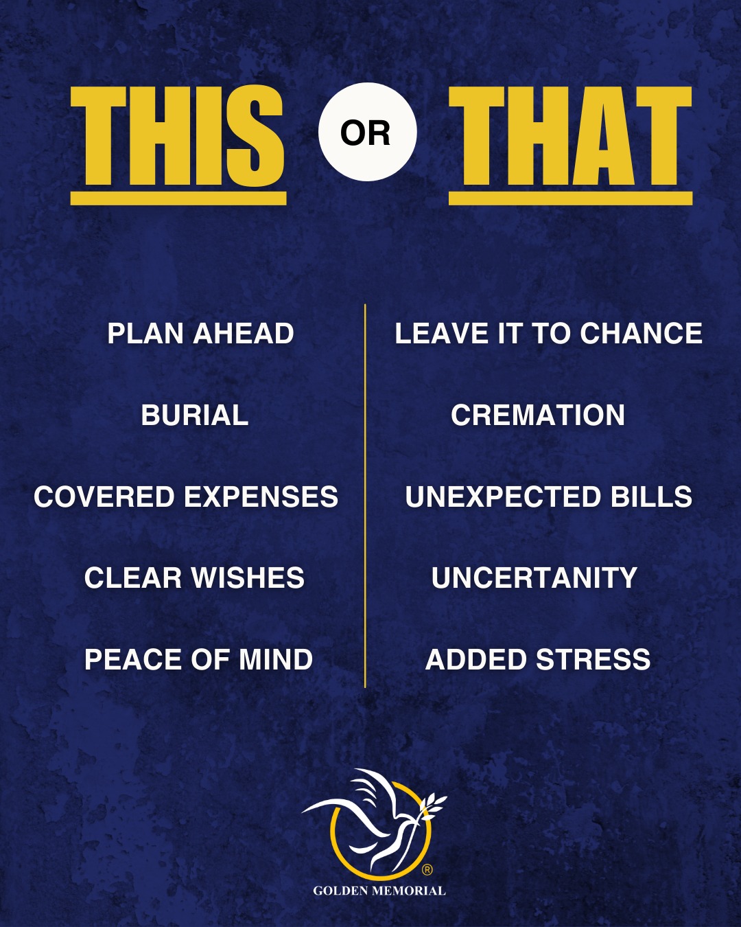 Golden Memorial Insurance Services Facebook ad