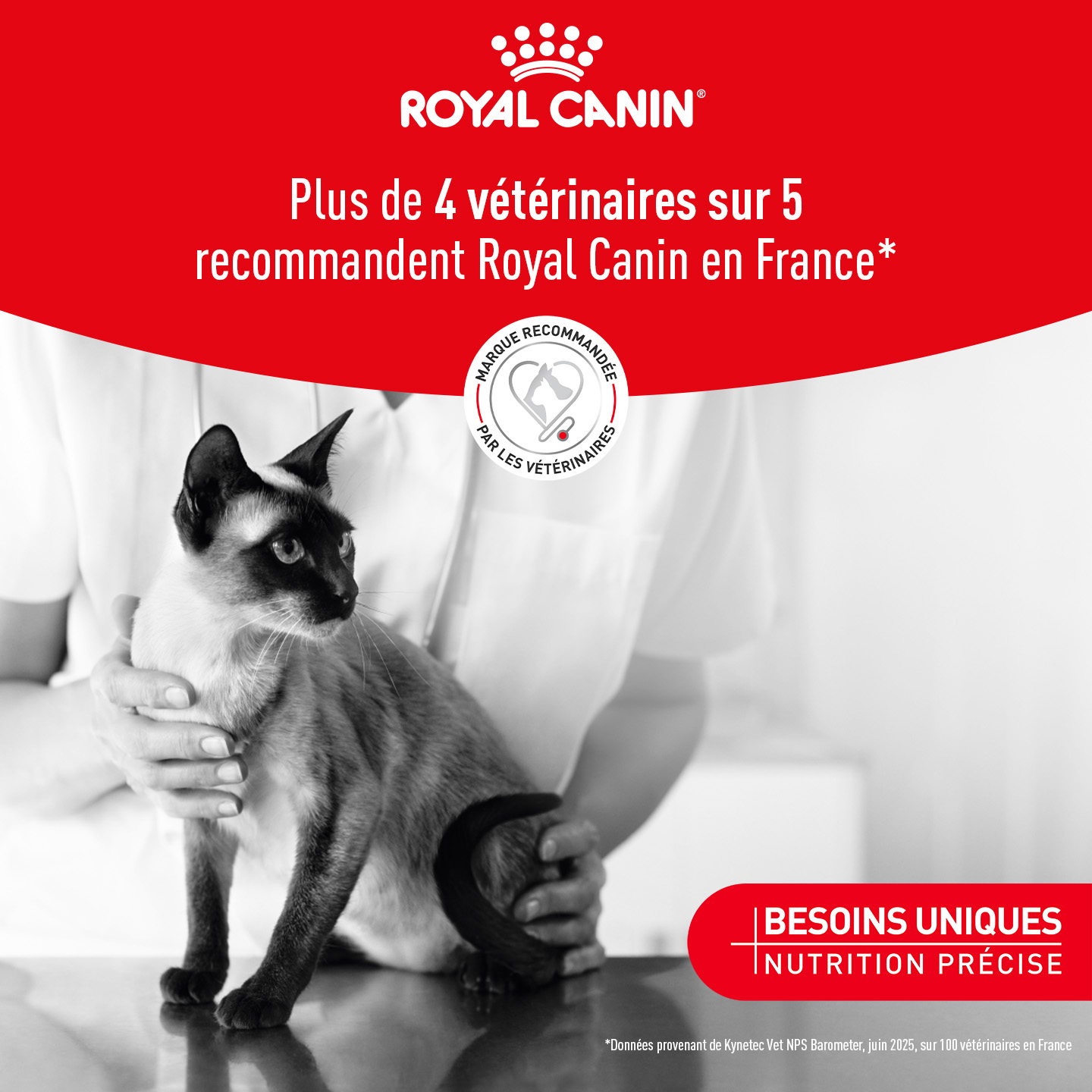 Royal Canin Facebook ad: Grâce aux formules Royal Canin, marque recommandée par…