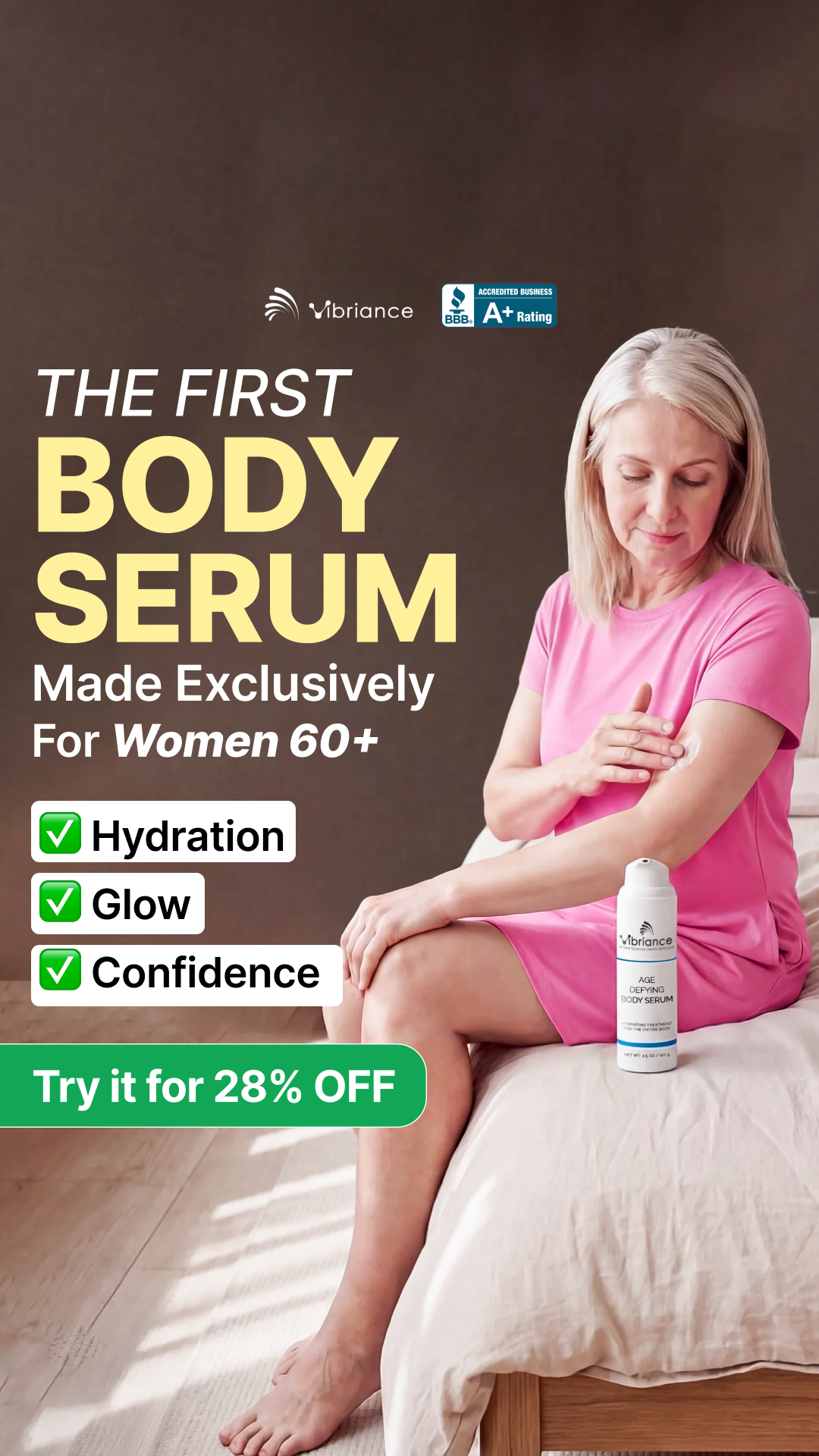 Vibriance Facebook ad: Meet The Body Serum For Dry, Crepey Skin