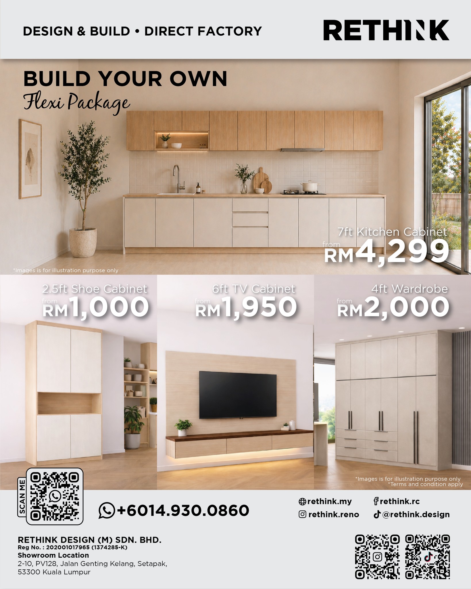 Rethink Carpentry Facebook ad: Pin - Design your cabinet based on your…