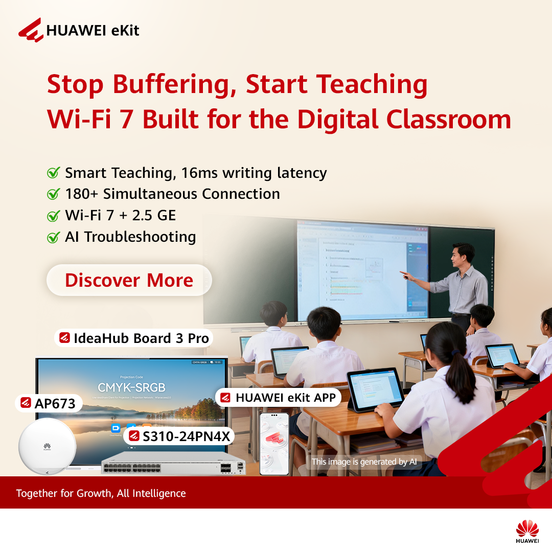 Huawei Enterprise Facebook ad: Smart Campus, Smarter Learning: Wi-Fi 7 Networks Built for…