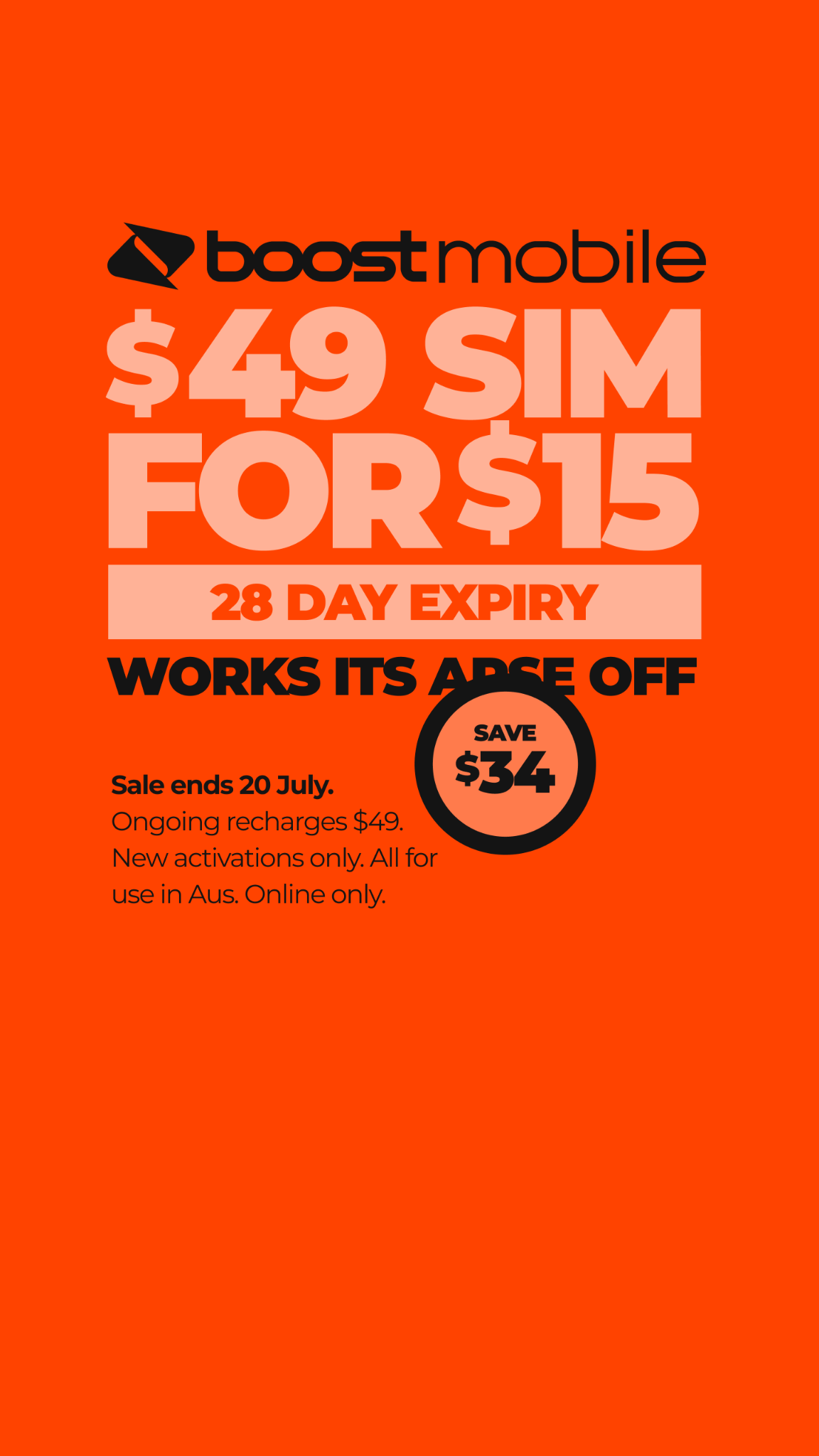 Boost Mobile Australia Facebook ad from Jun 29, 2026
