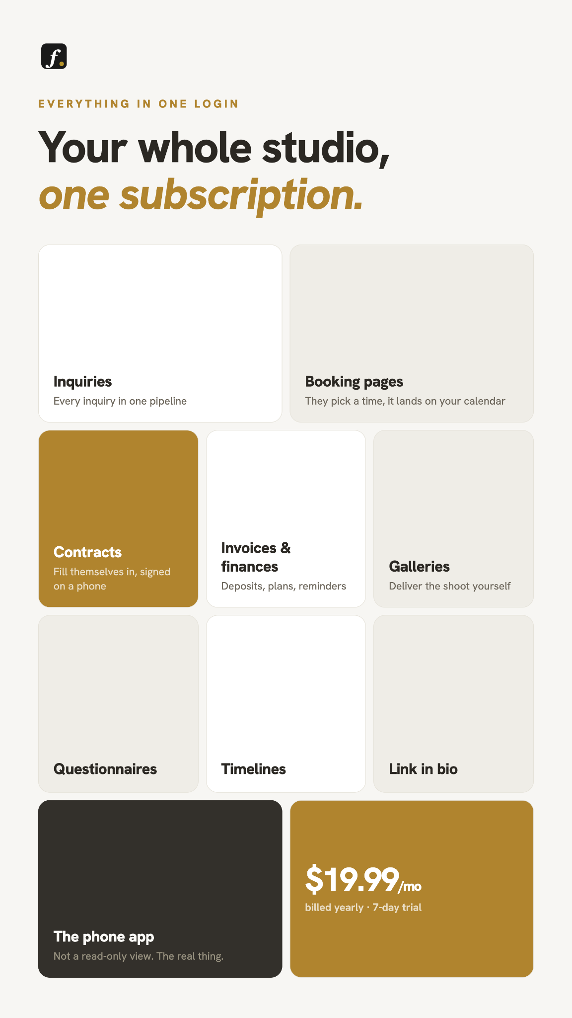 Fstop CRM Facebook ad: Every feature. Every plan
