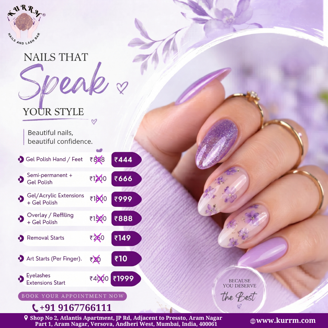 Kurrm nails and lashbar Facebook ad