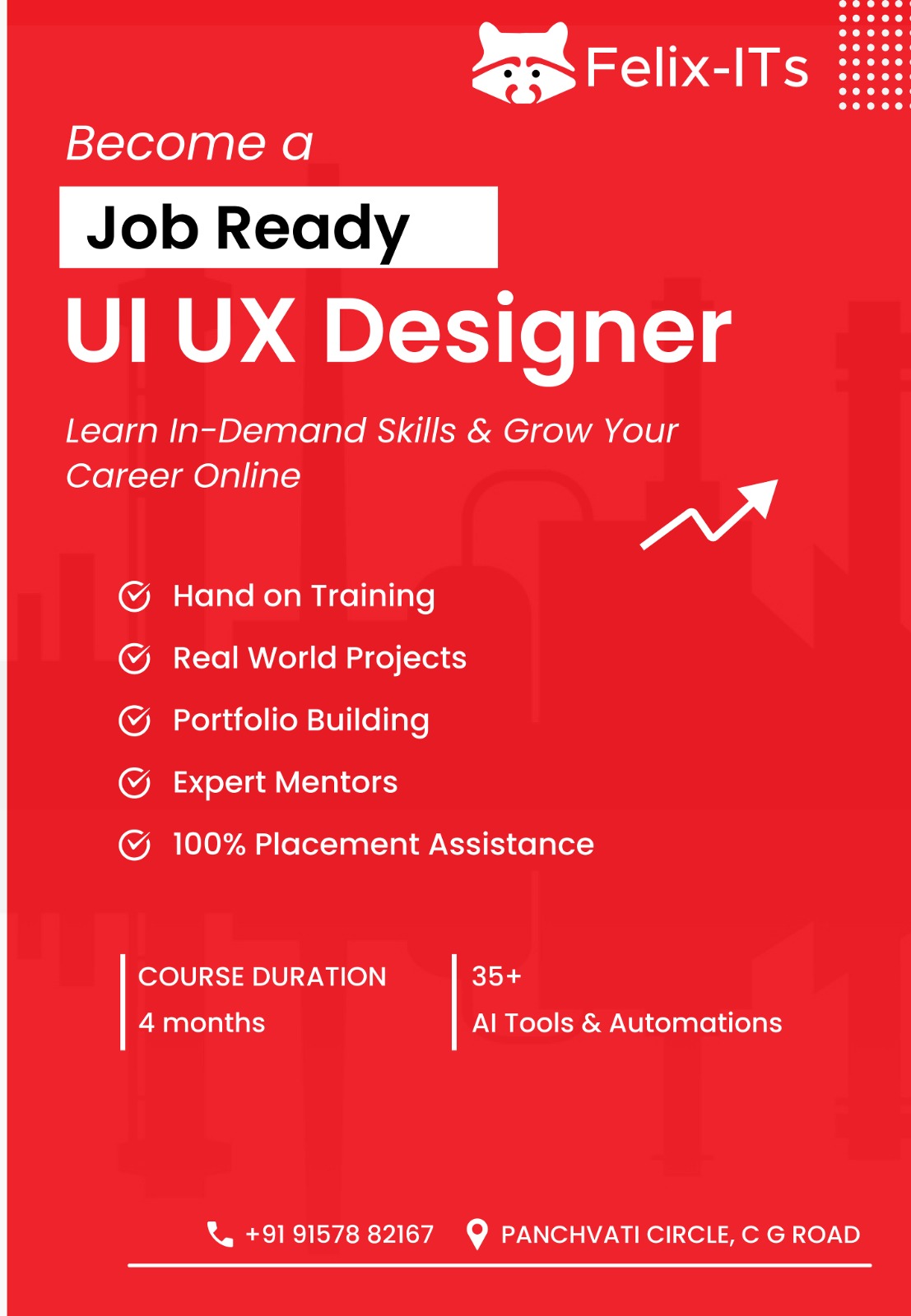Felix ITs Ahmedabad Facebook ad: Learn UI/UX with AI