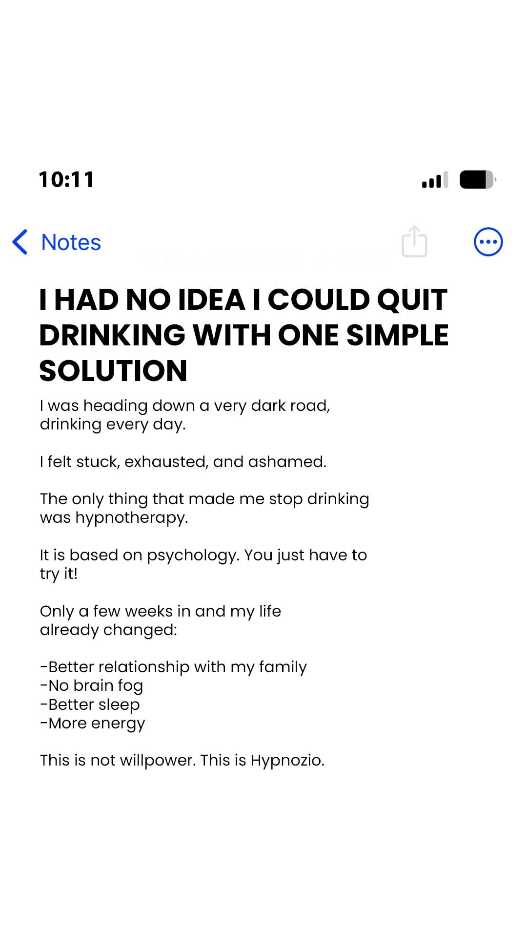 Hypnozio: power of hypnotherapy Facebook ad