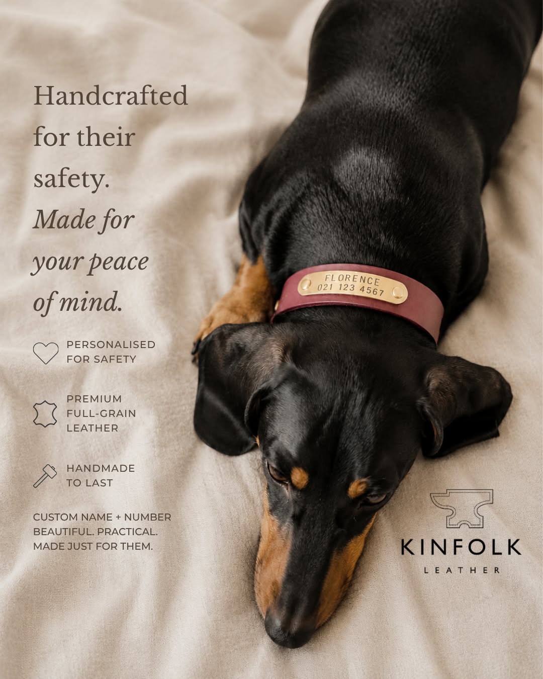 Kinfolk Leather Facebook ad: Handmade Leather Collars