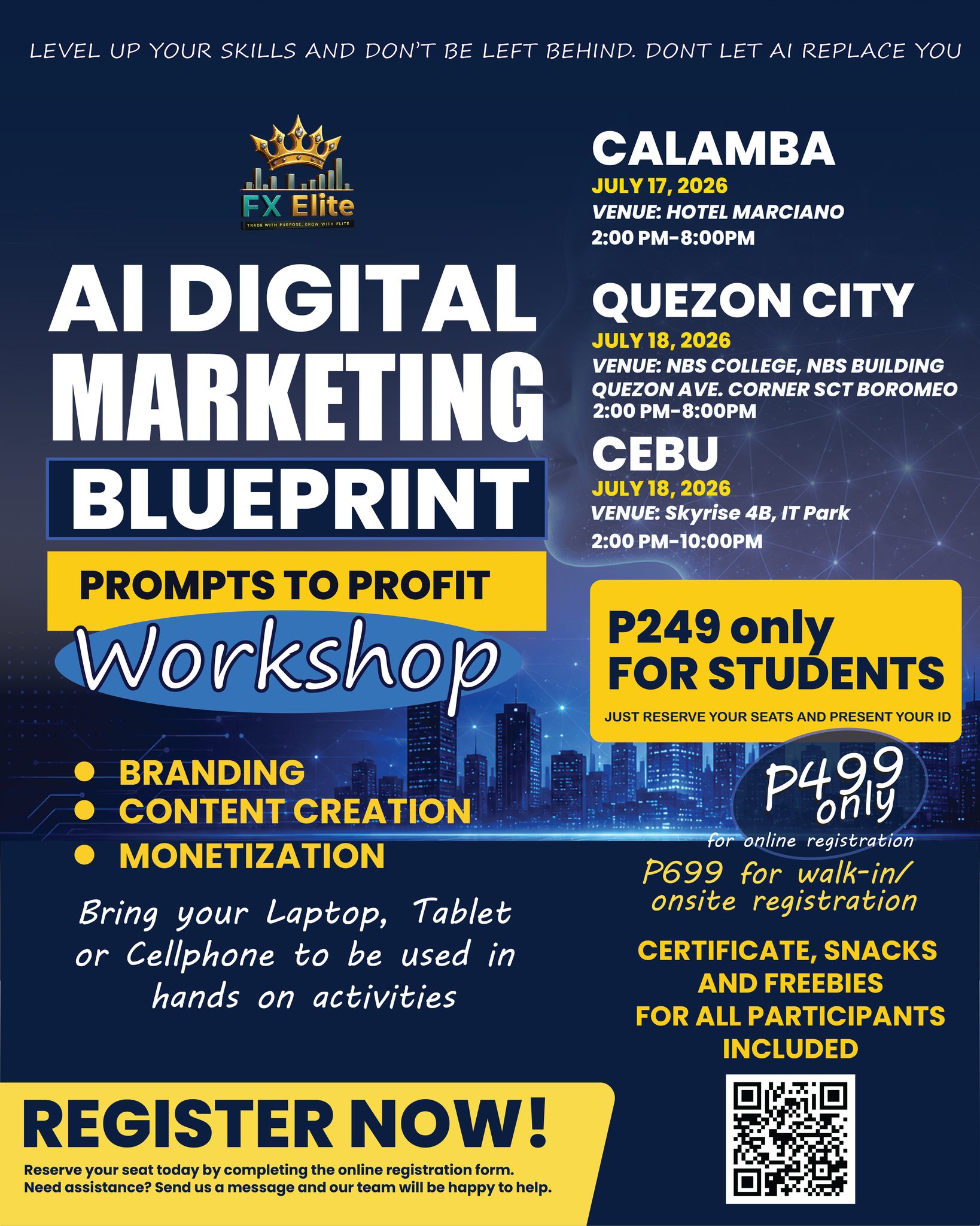 FOREX CFD Facebook ad: Reserve your seat now