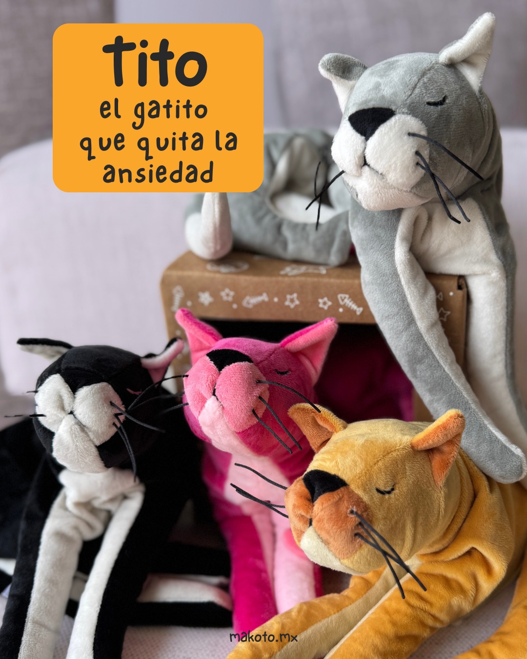 makoto.mx Facebook ad: Tito es un gatito terapéutico experto en apoyarte…