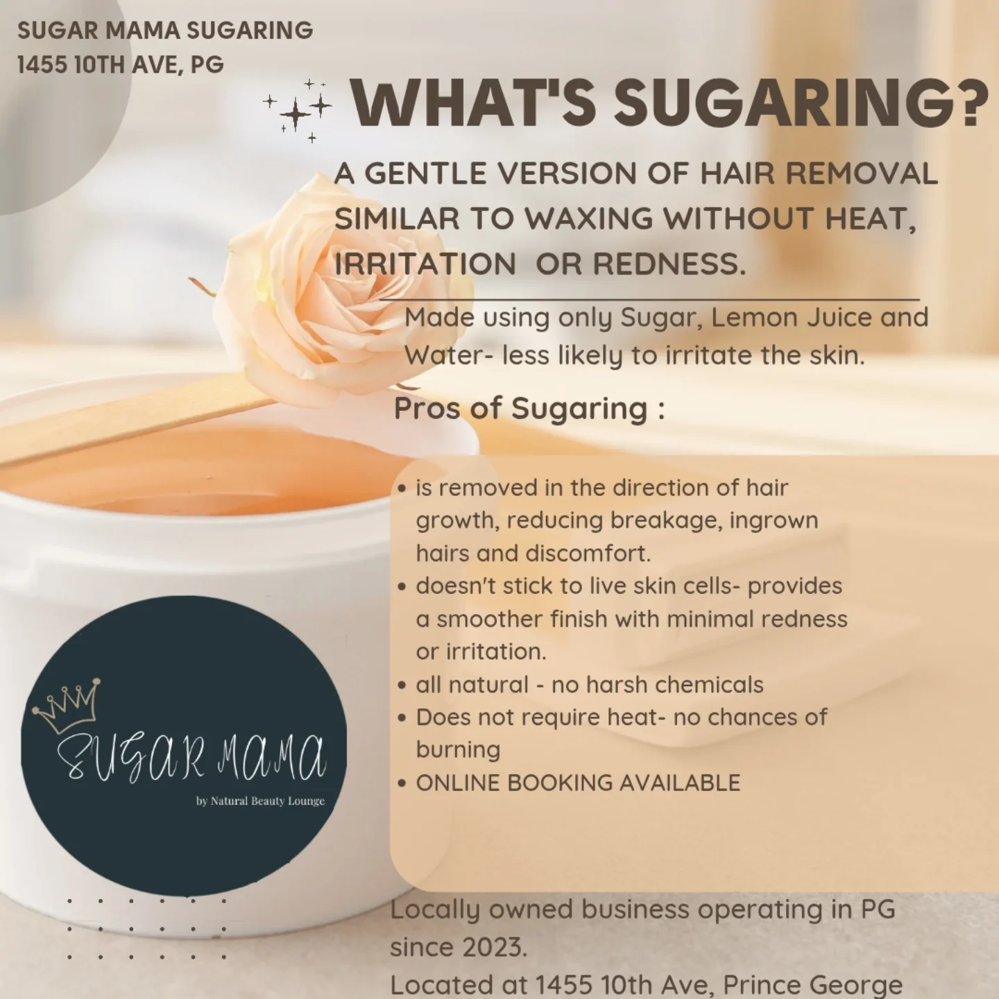 Sugar Mama Sugaring Facebook ad: Tired of shaving, dealing with ingrown hairs or…