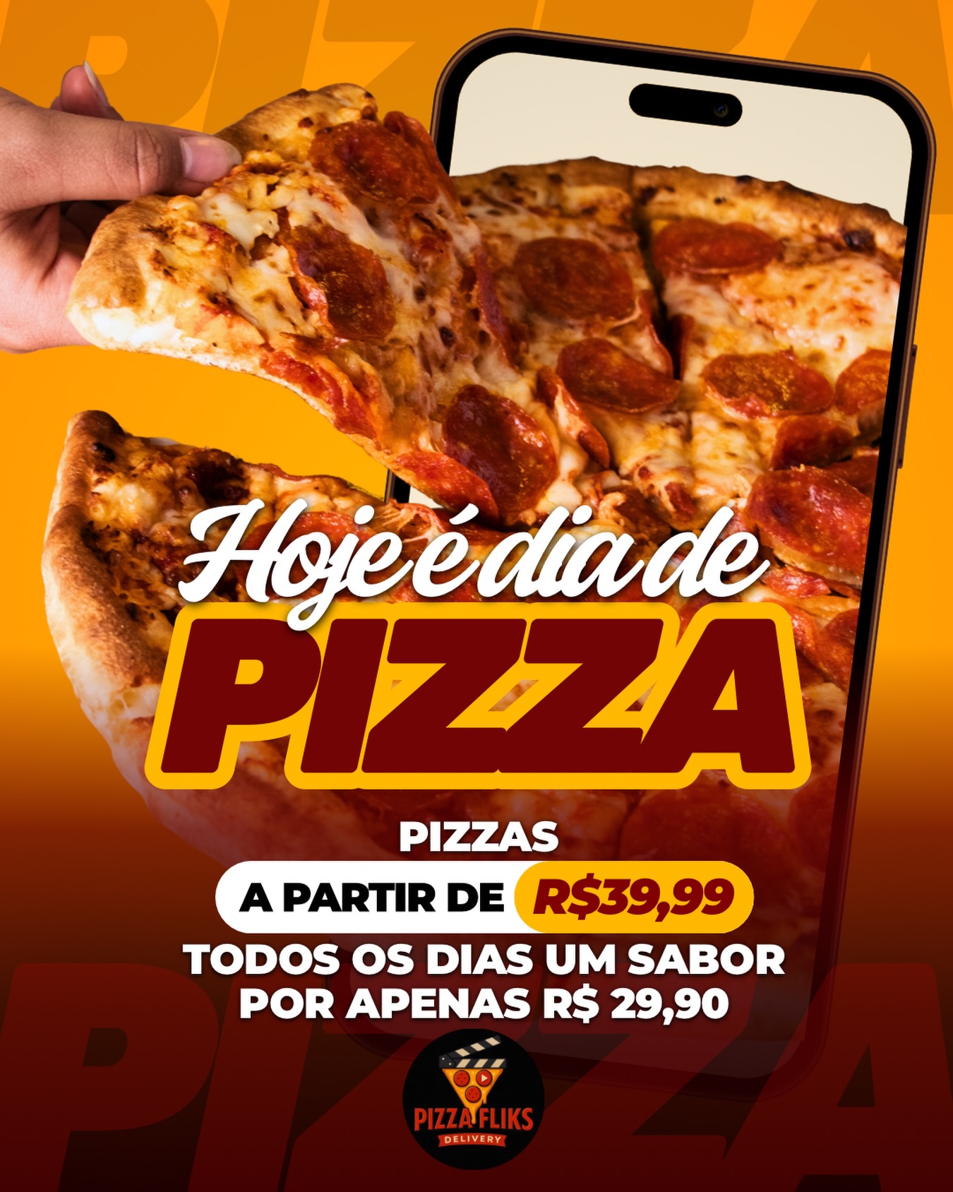 Pizzaflix Delivery Facebook ad: PizzaFlix - Cardápio Online
