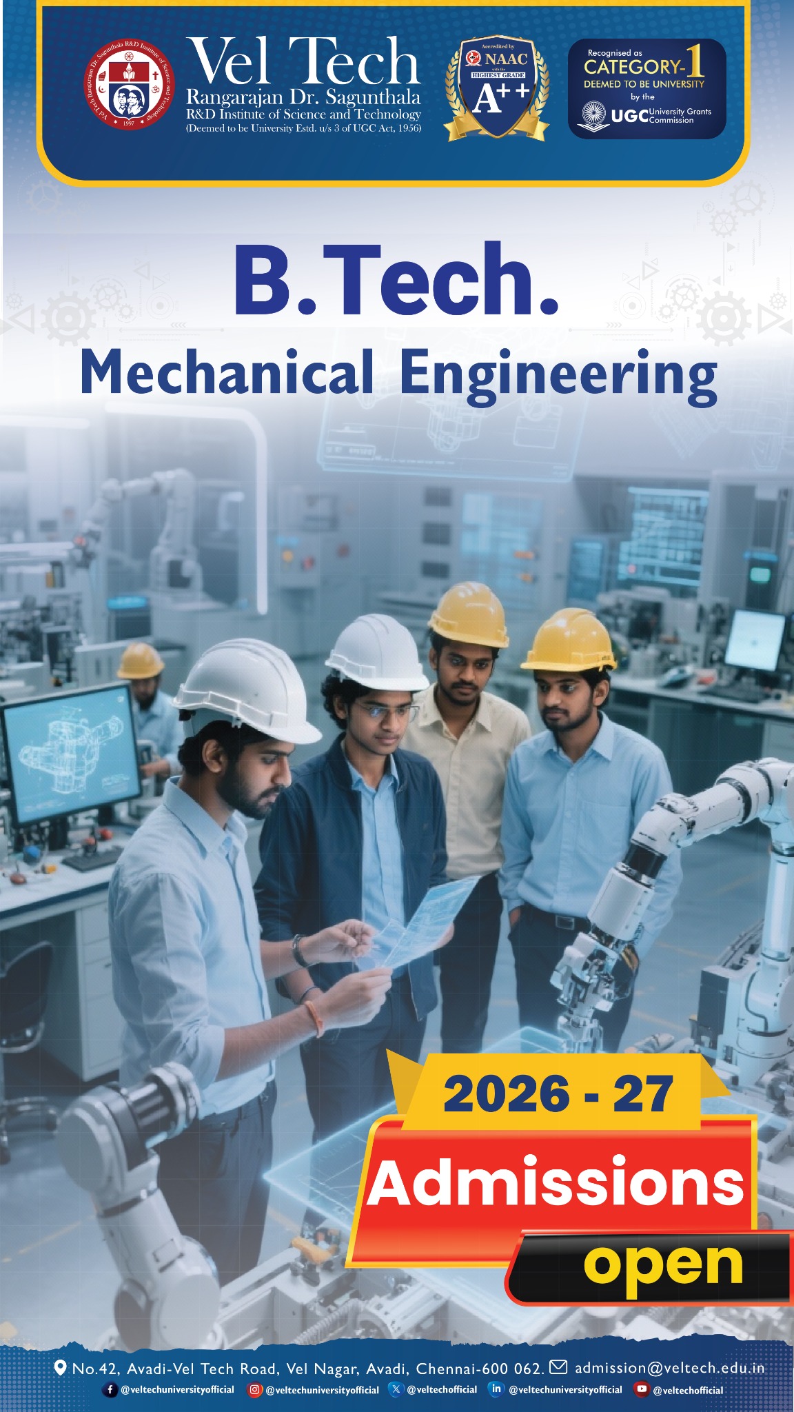 Veltech Deemed to be University Facebook ad