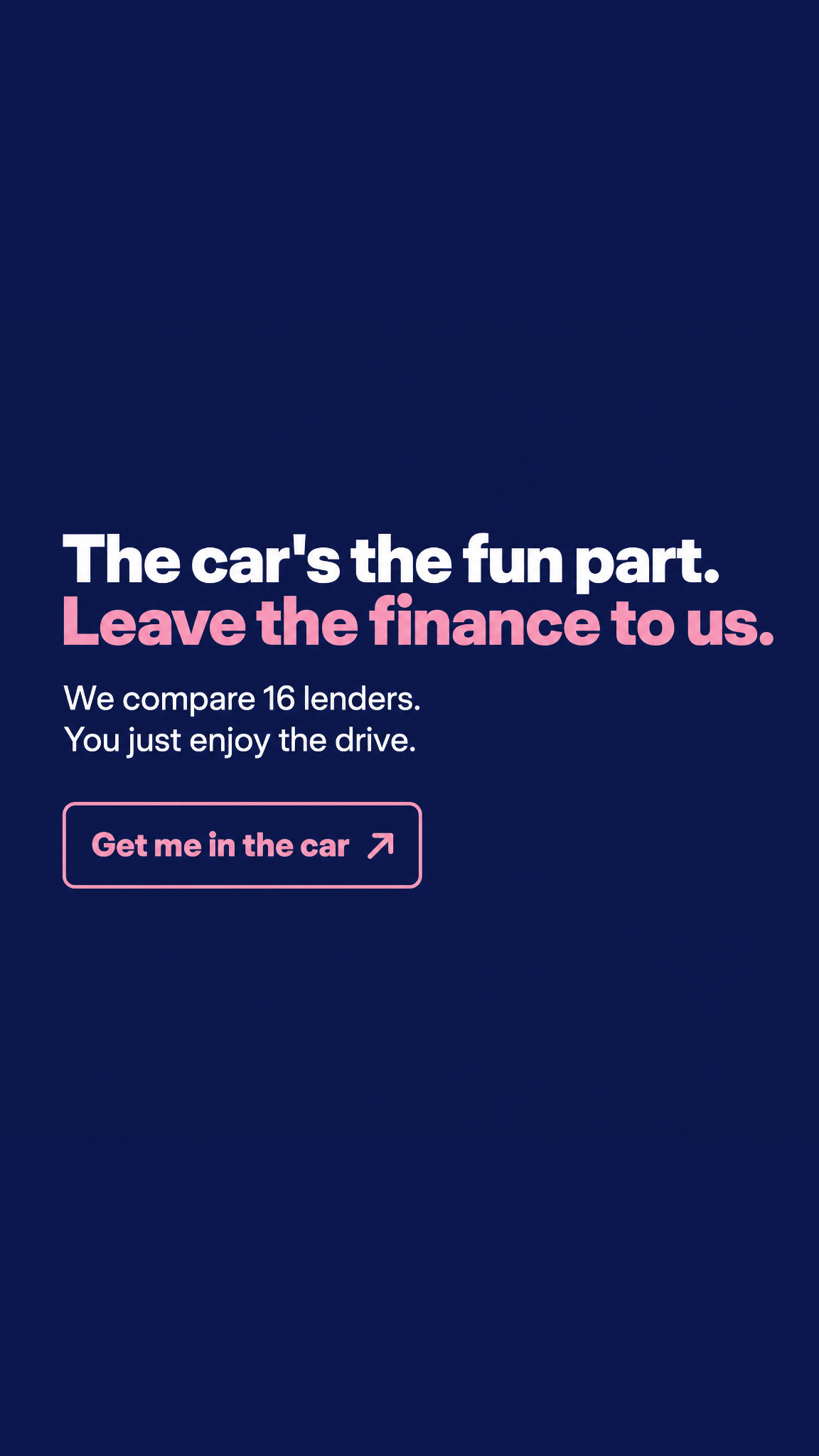 Lighthouse Financial Facebook ad: We do the finance. You do the driving