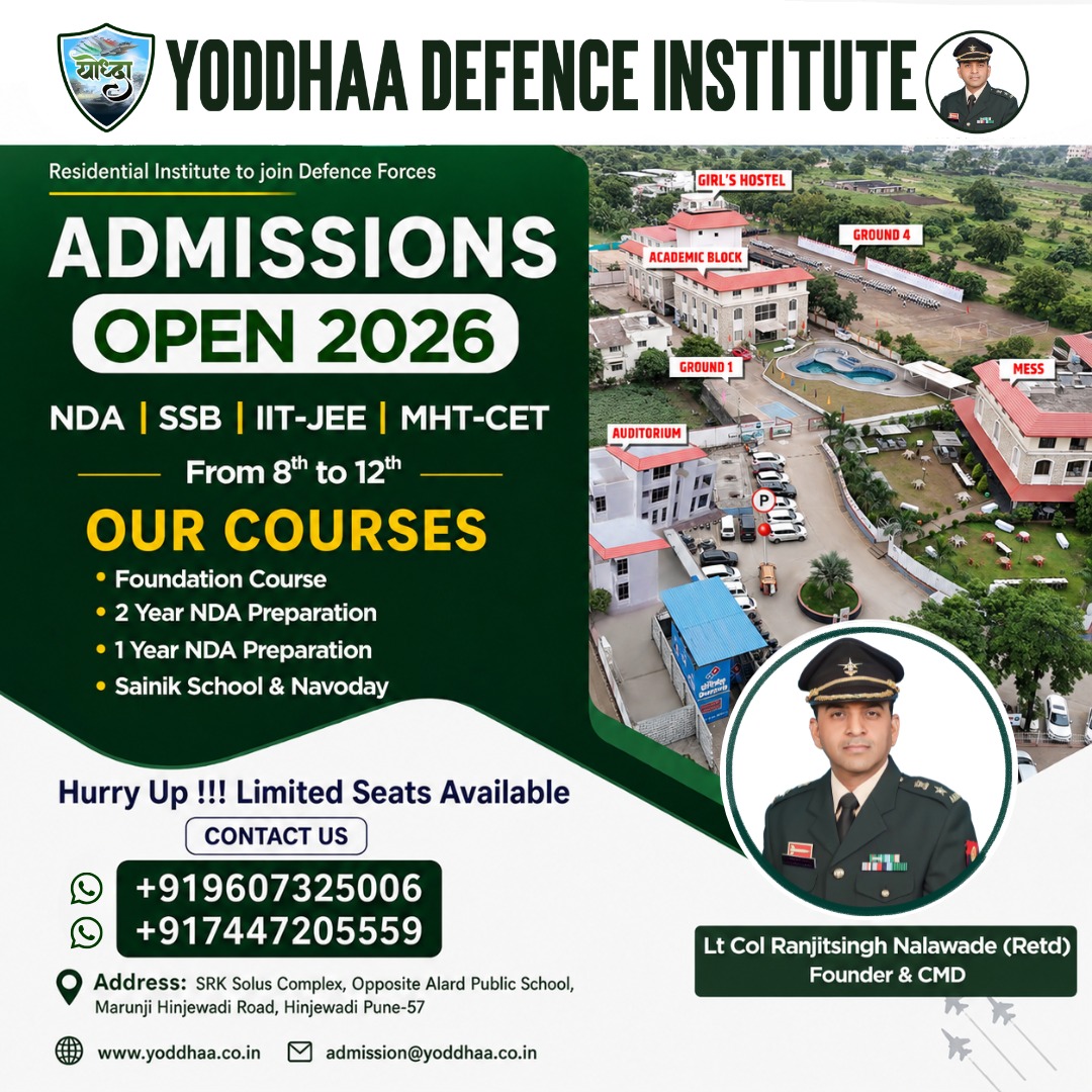 Yoddhaa Defence Institute Facebook ad: Admissions Open for Classes 8th to 12th